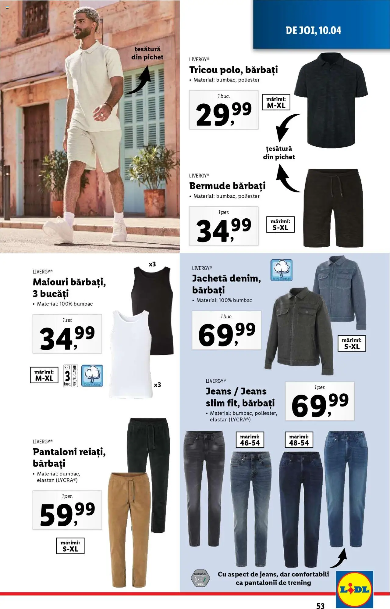 Catalog LIDL 7 - 13 Aprilie 2025 | Pagina 53 | Produse: Jachetă, Trening, Tricou, Pantaloni