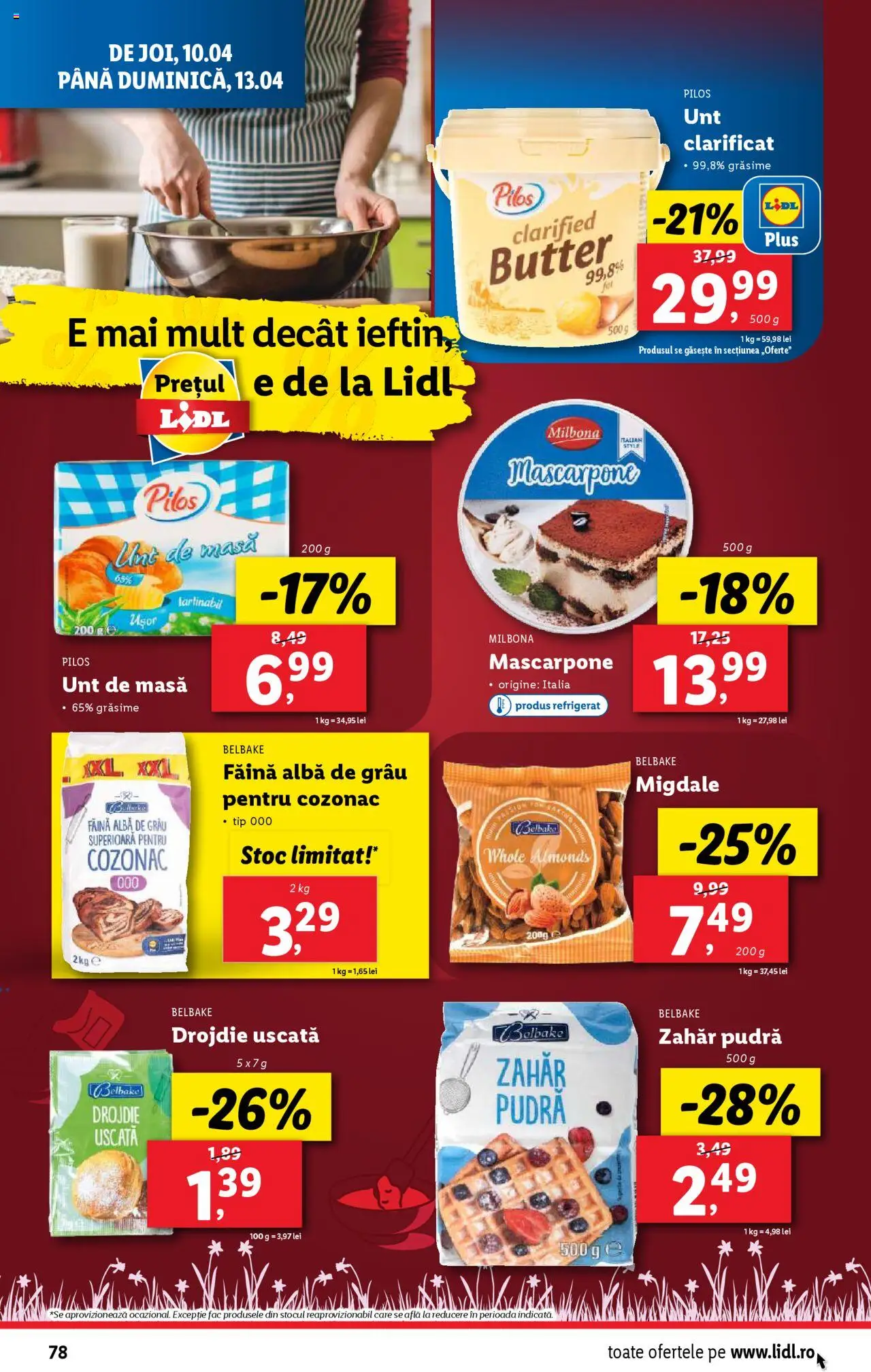 Catalog LIDL 7 - 13 Aprilie 2025 | Pagina 78 | Produse: Masă, Pudră, Mascarpone, Zahăr