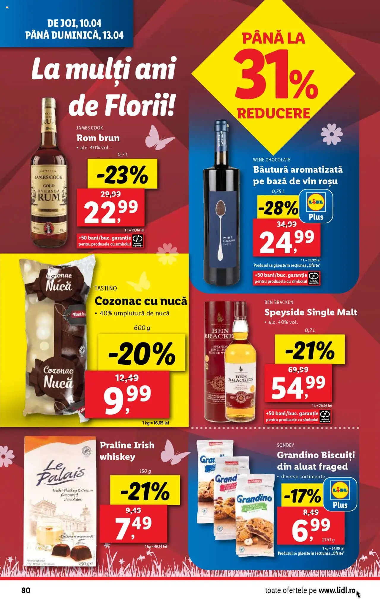 Catalog LIDL 7 - 13 Aprilie 2025 | Pagina 80 | Produse: Praline, Vin, Rom, Whiskey