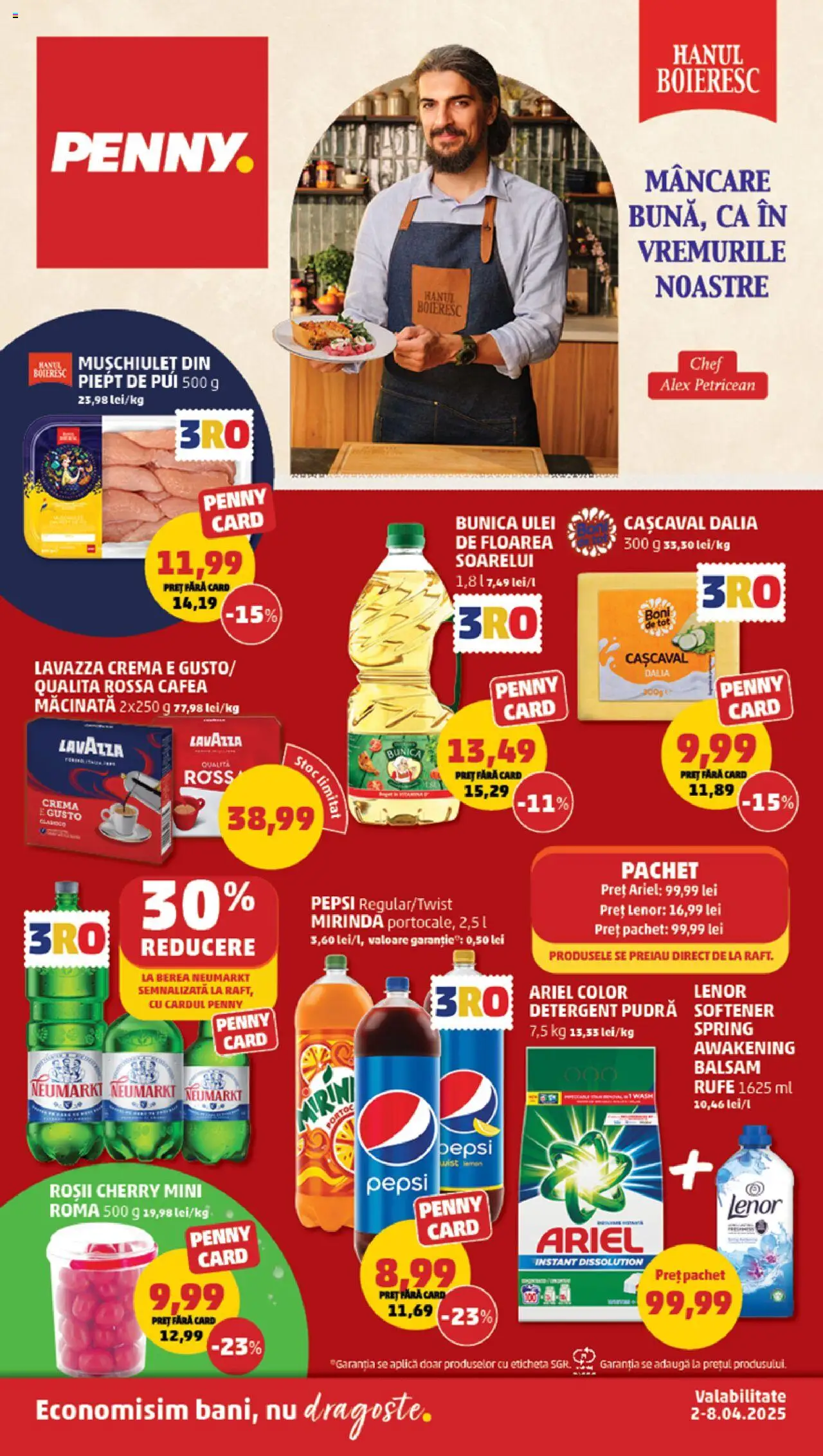 Catalog PENNY Market 2 - 8 Aprilie 2025 | Pagina 1 | Produse: Cașcaval, Cremă, Roșii, Detergent