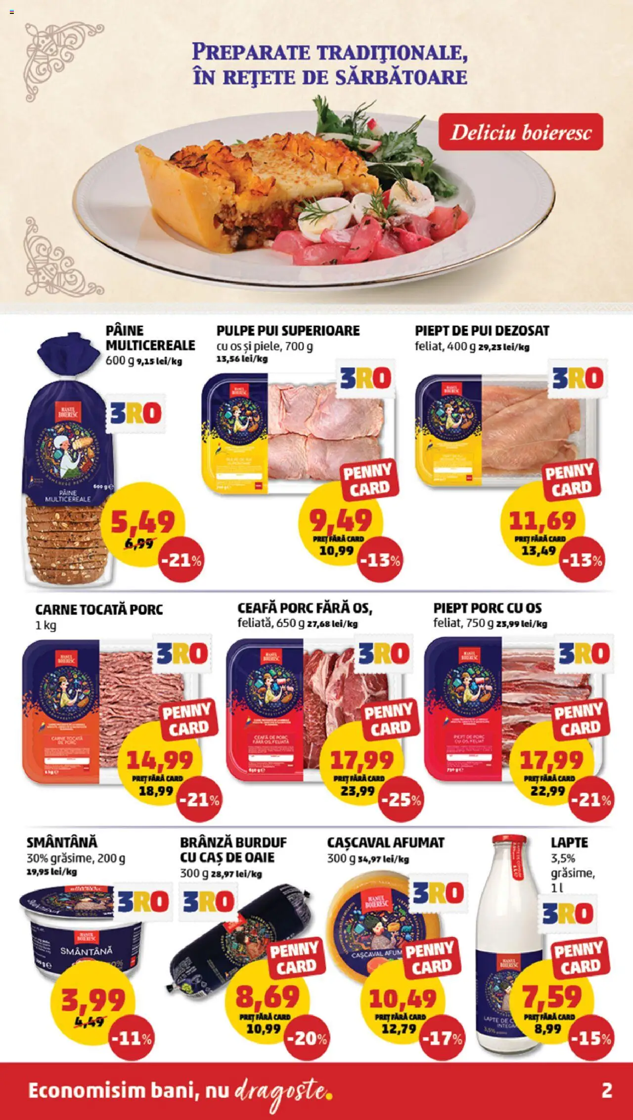 Catalog PENNY Market 2 - 8 Aprilie 2025 | Pagina 2 | Produse: Cașcaval, Lapte, Pâine, Carne tocată