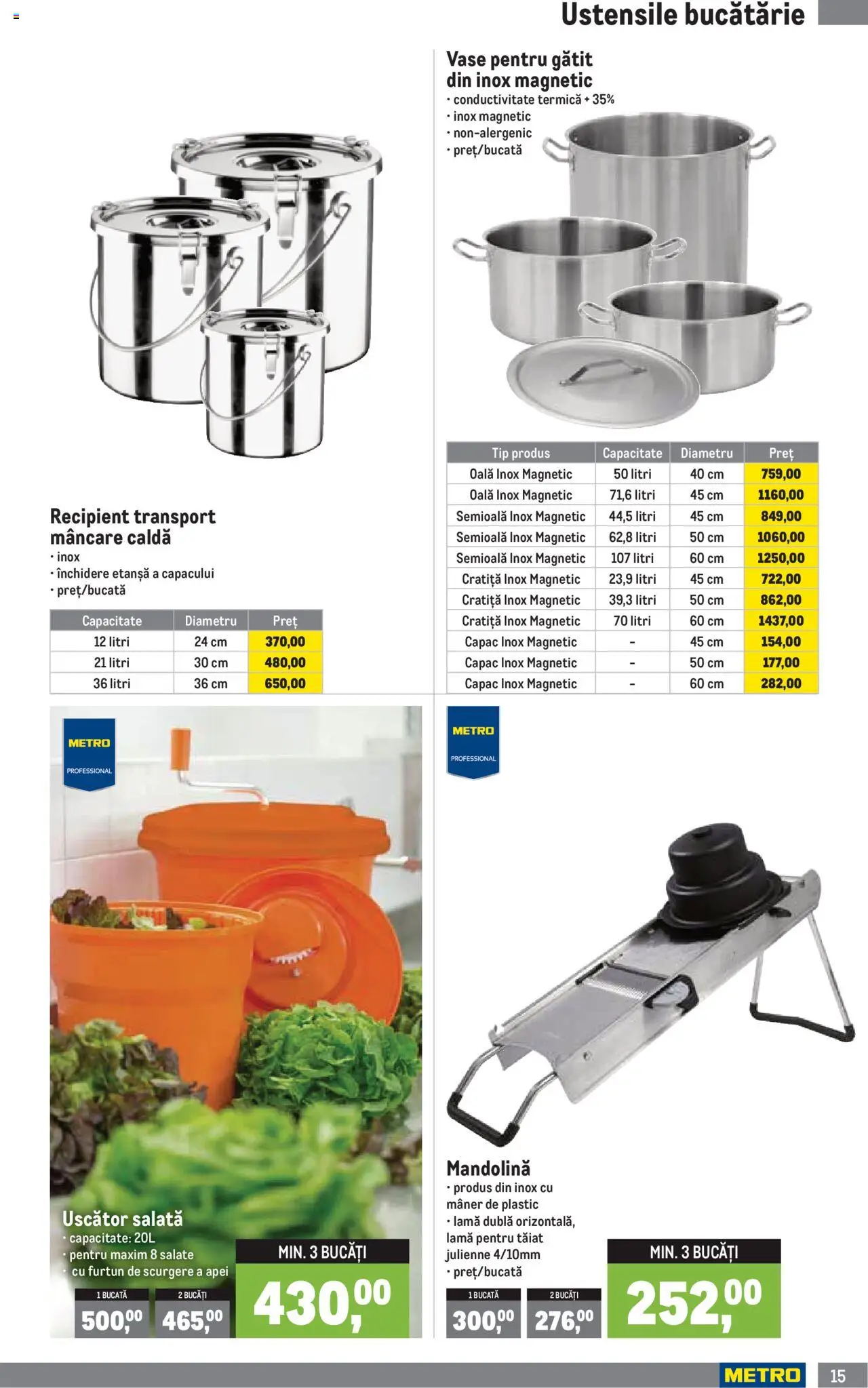 Catalog METRO 1 Aprilie - 30 Iunie 2025 | Pagina 15 | Produse: Uscător, Oală, Mâner, Bucătărie