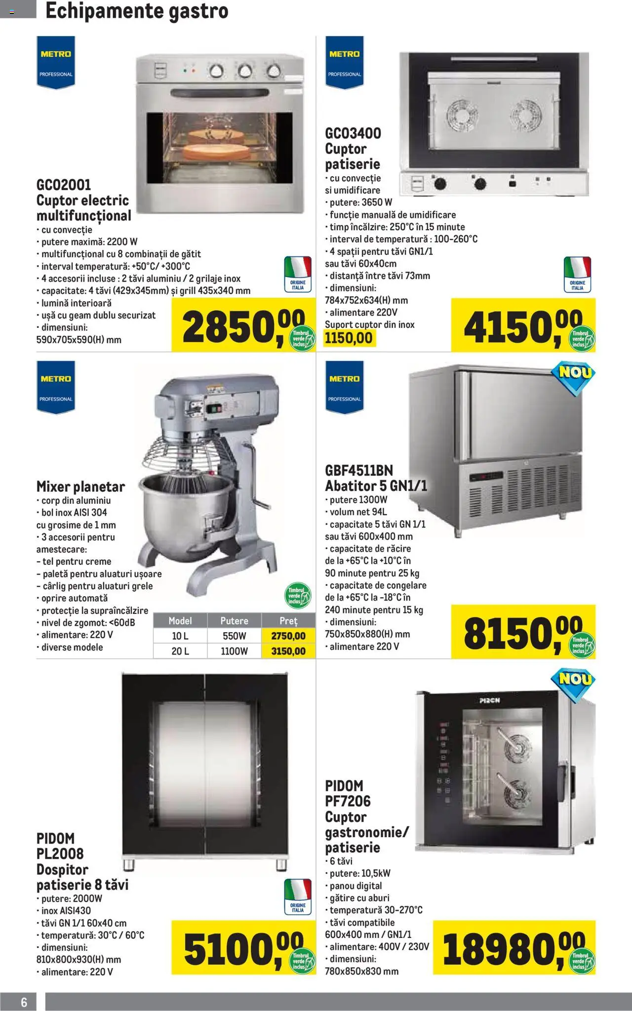 Catalog METRO 1 Aprilie - 30 Iunie 2025 | Pagina 6 | Produse: Tavuk suyu, Cuptor, Grill, Mixer
