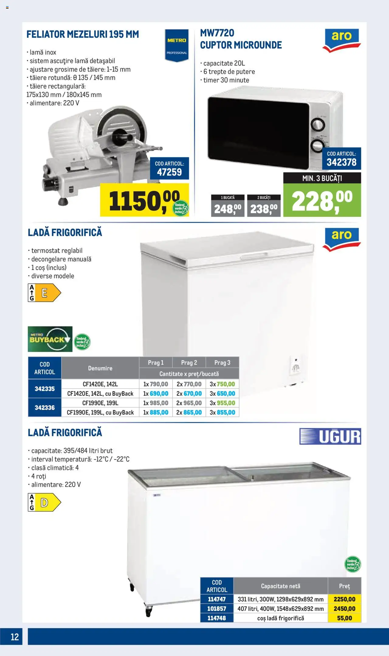 Catalog METRO 1 Aprilie - 30 Iunie 2025 | Pagina 12 | Produse: Cuptor, Feliator, Coș, Ladă frigorifică