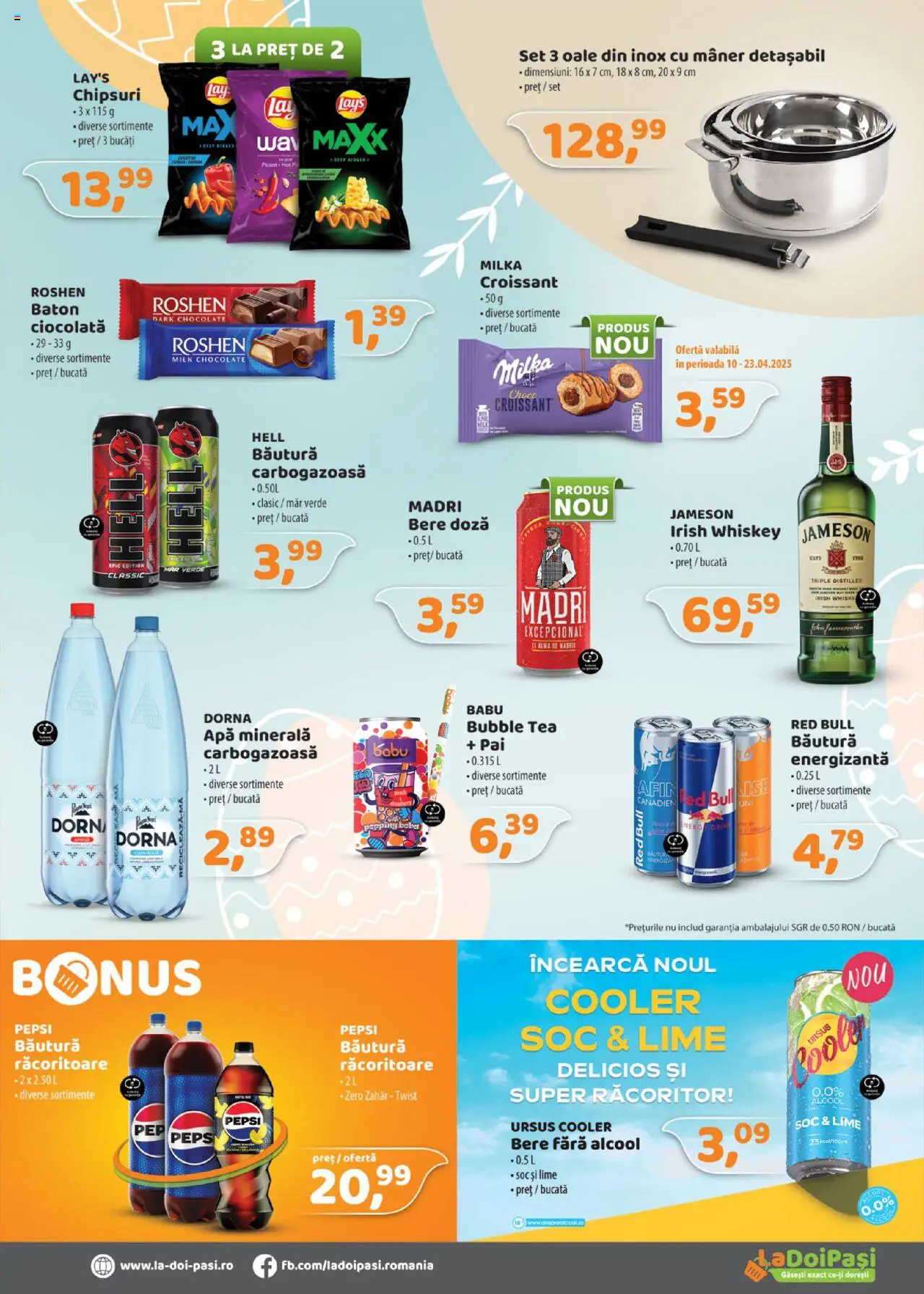 Catalog La Doi Pași 1 - 30 Aprilie 2025 | Pagina 3 | Produse: Lime, Yazı tahtası kalemi, Ciocolată, Apă