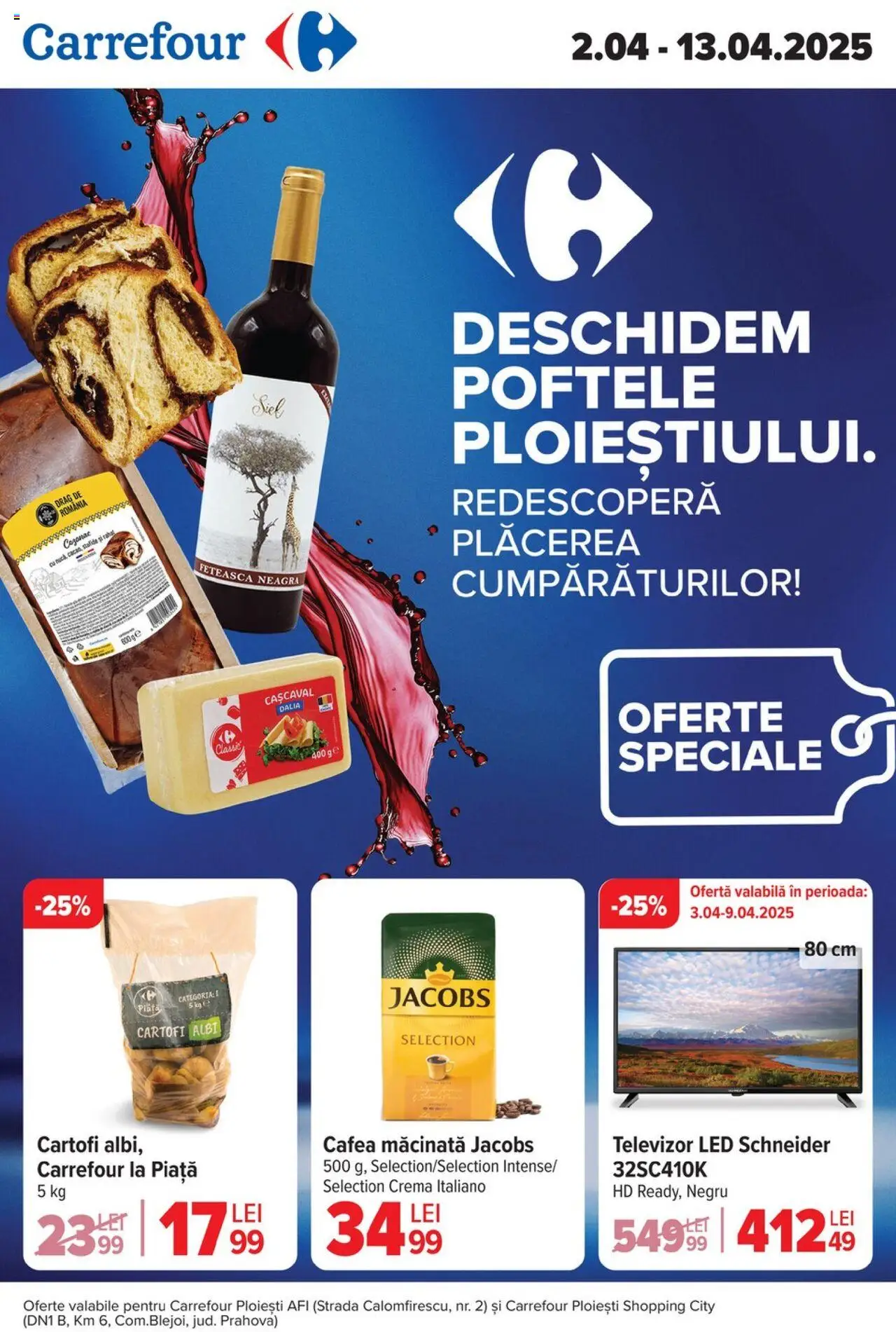 Catalog Carrefour 2 - 13 Aprilie 2025 | Pagina 1 | Produse: Vestiyer, Televizor, Cașcaval, Cremă