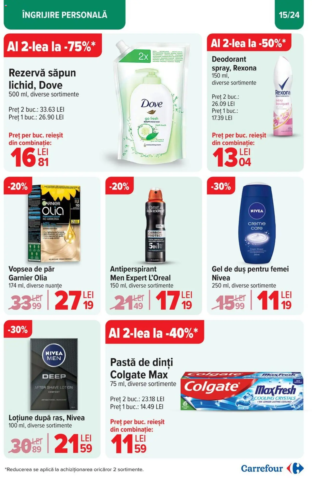 Catalog Carrefour 2 - 13 Aprilie 2025 | Pagina 15 | Produse: After shave, Duș, Antiperspirant, Rezervă săpun