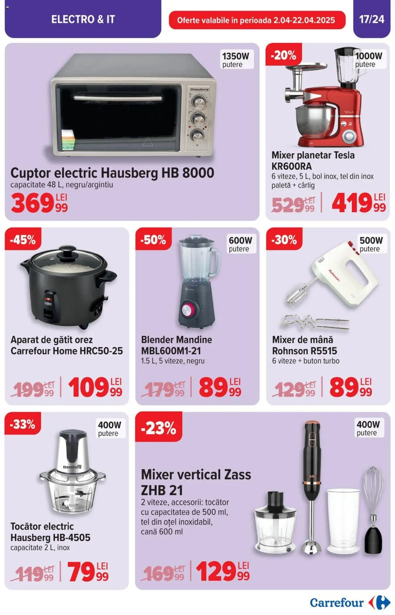 Catalog Carrefour 2 - 13 Aprilie 2025 | Pagina 17 | Produse: Cuptor, Mixer, Tocător, Orez