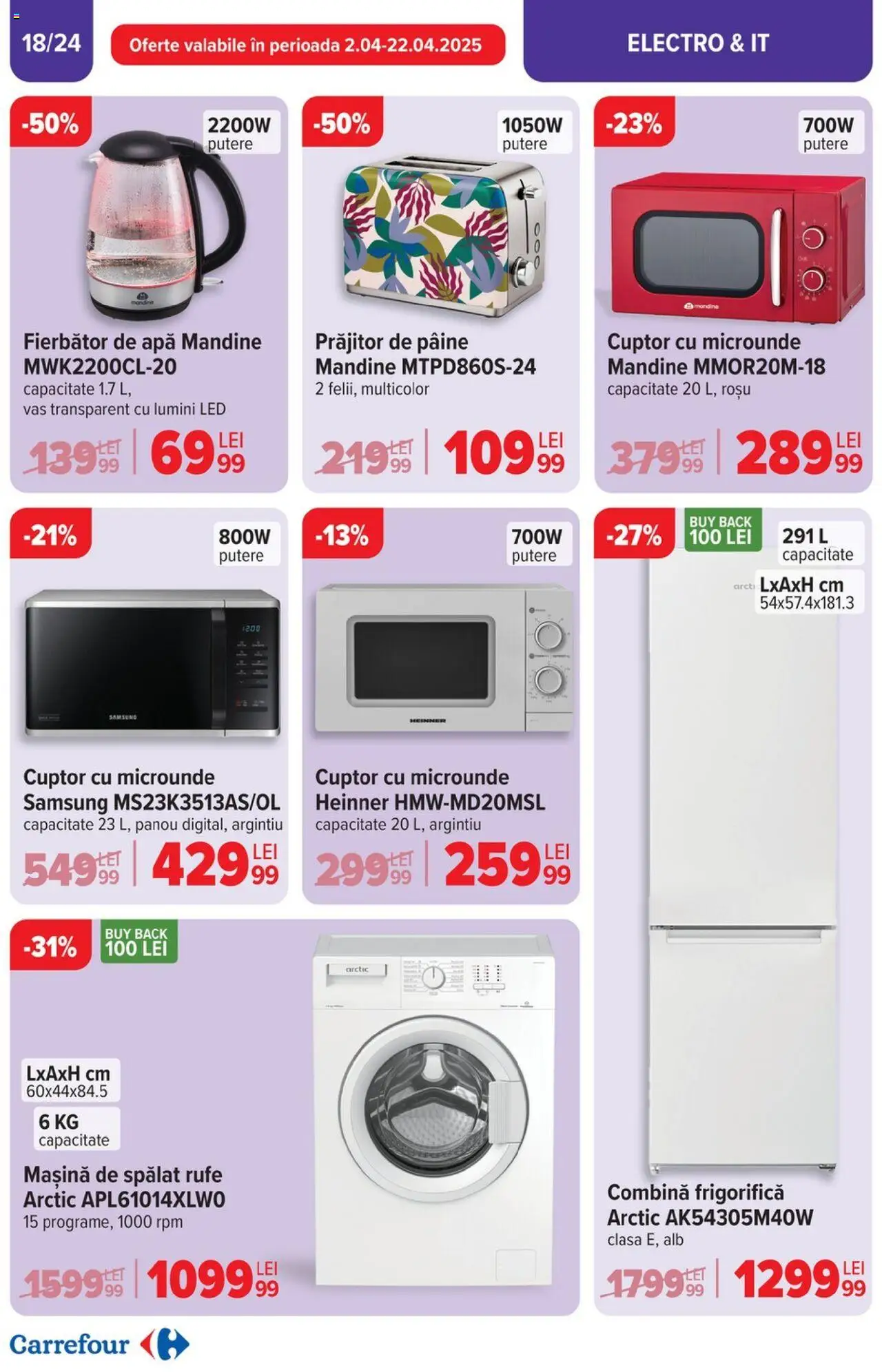 Catalog Carrefour 2 - 13 Aprilie 2025 | Pagina 18 | Produse: Babak, Pâine, Apă, Combină frigorifică