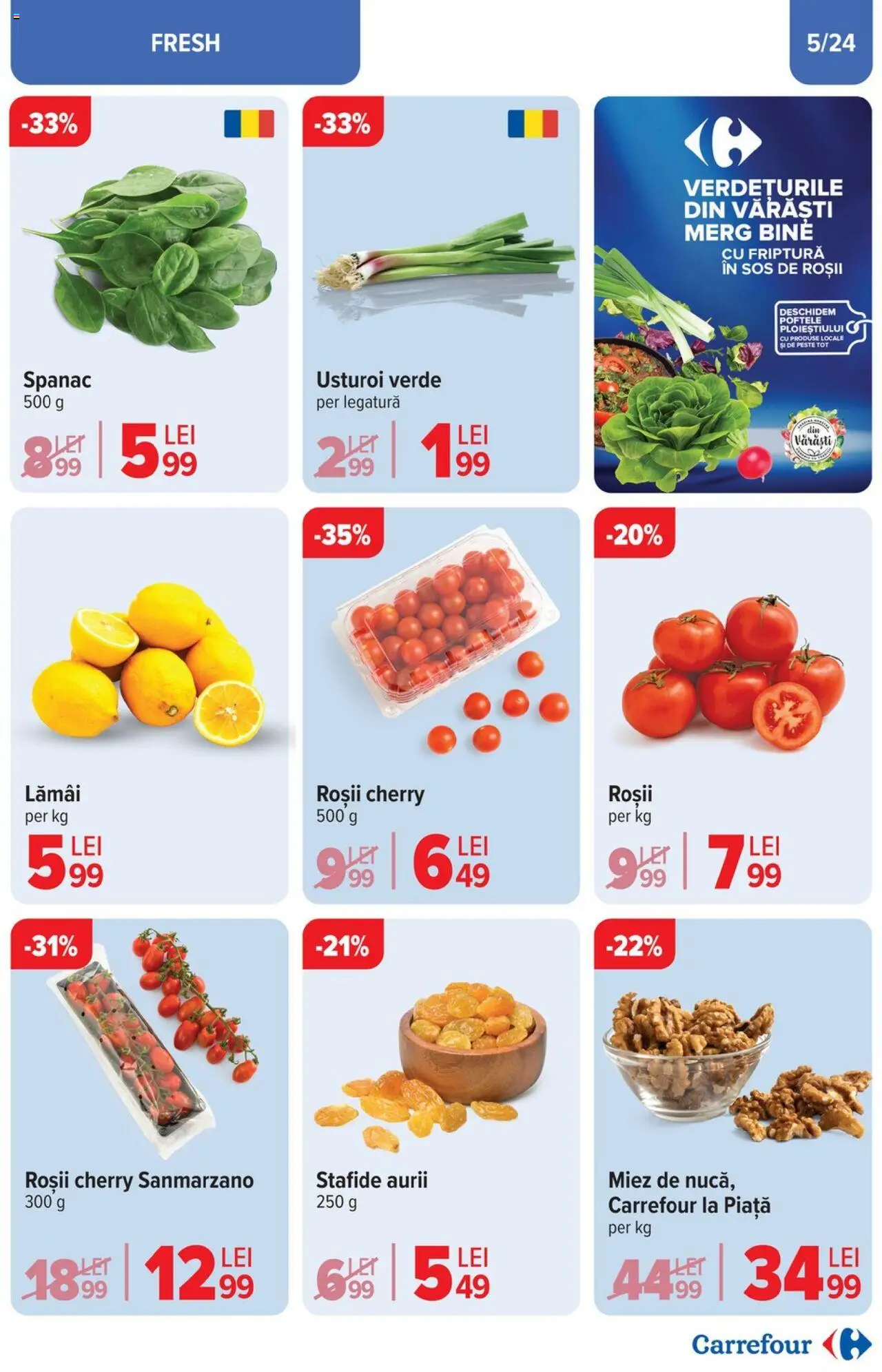 Catalog Carrefour 2 - 13 Aprilie 2025 | Pagina 5 | Produse: Brokoli, Roșii, Stafide, Usturoi