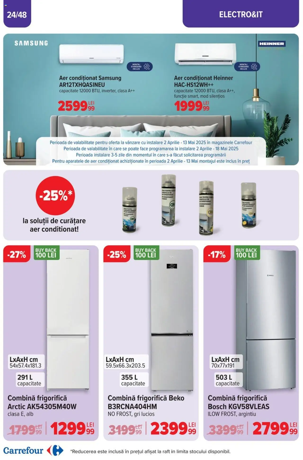 Catalog Carrefour 2 - 22 Aprilie 2025 | Pagina 24 | Produse: Aer Condiționat, Raft, Combină frigorifică