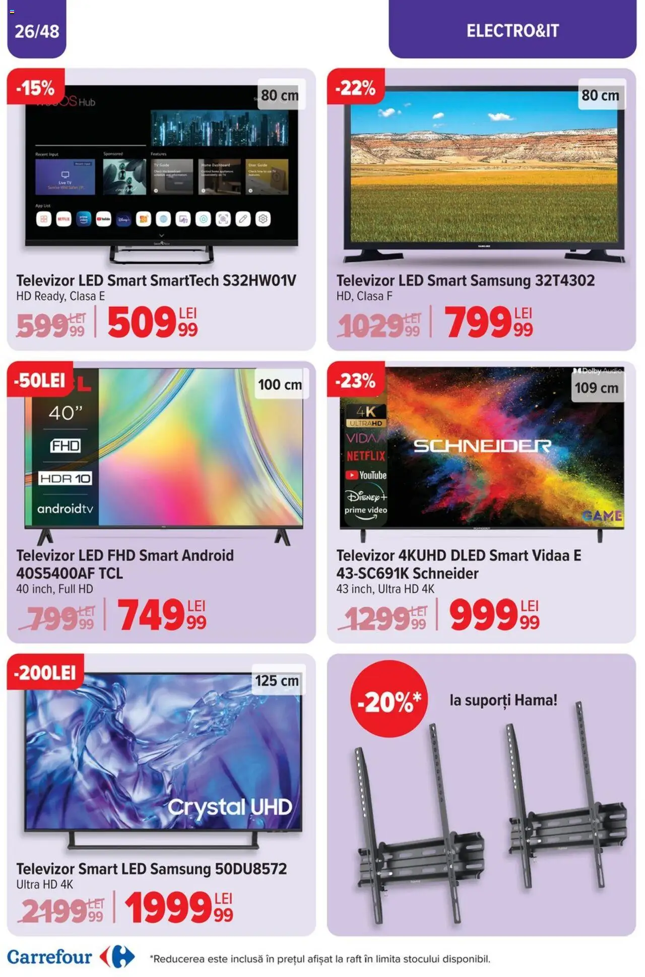 Catalog Carrefour 2 - 22 Aprilie 2025 | Pagina 26 | Produse: Vestiyer, Televizor, Video, Audio