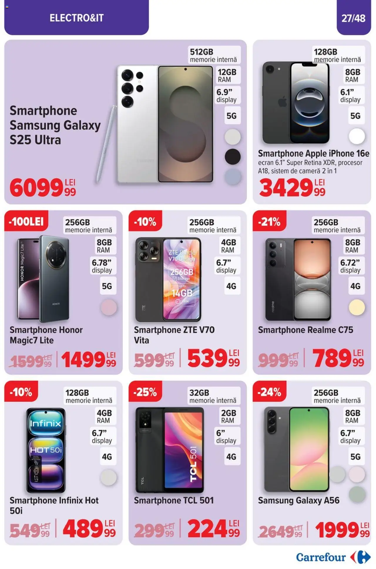 Catalog Carrefour 2 - 22 Aprilie 2025 | Pagina 27 | Produse: Smartphone, Memorie, Cameră, Apple