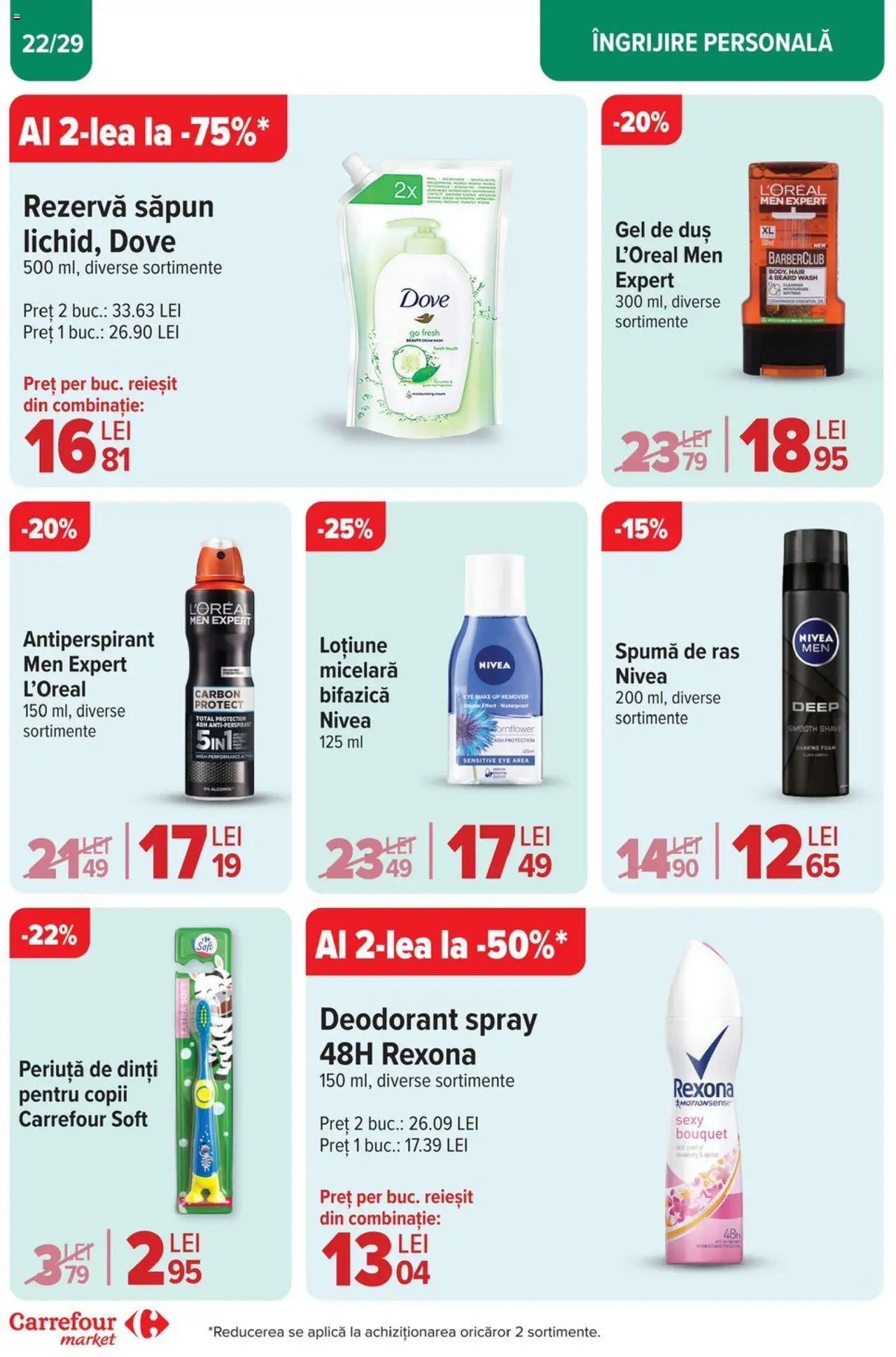 Catalog Carrefour 2 - 13 Aprilie 2025 | Pagina 22 | Produse: Duș, Spumă de ras, Gel de duș, Periuță de dinți