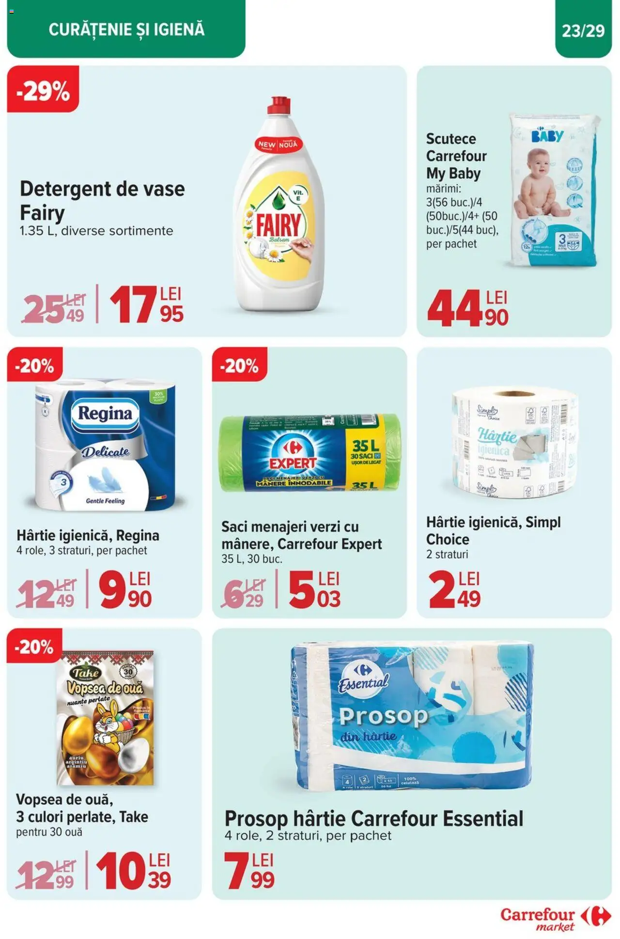 Catalog Carrefour 2 - 13 Aprilie 2025 | Pagina 23 | Produse: Vopsea, Saci menajeri, Ouă, Scutece