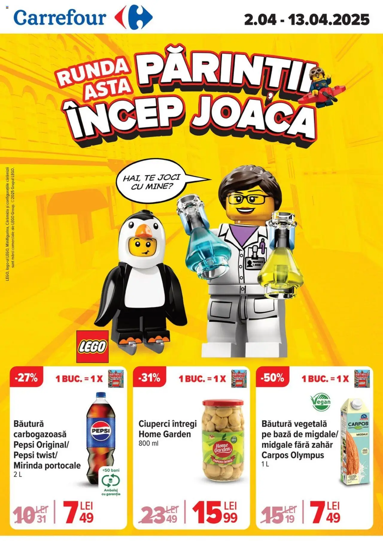 Catalog Carrefour 2 - 13 Aprilie 2025 | Pagina 1 | Produse: Ciuperci, Migdale, Portocale, Zahăr