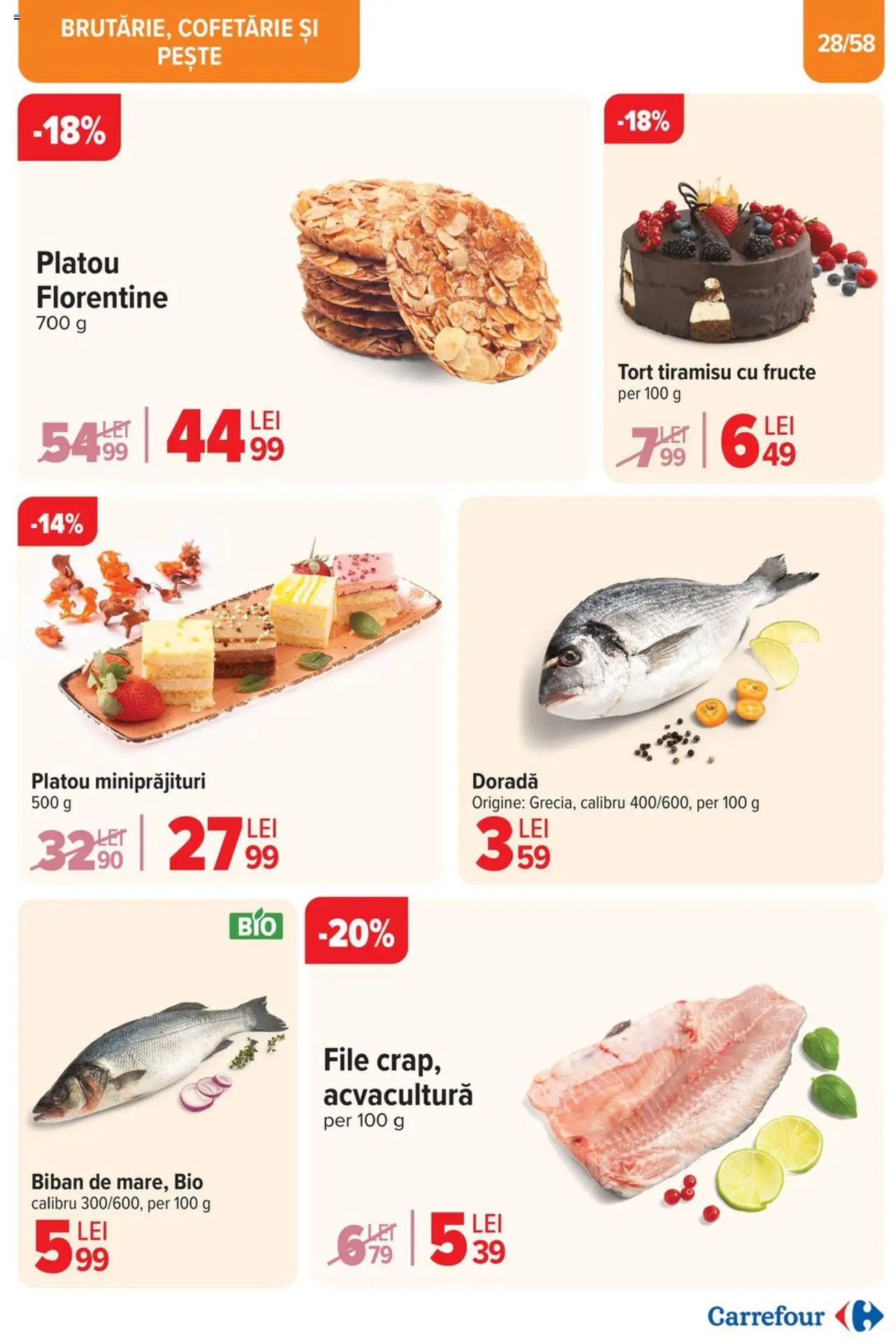 Catalog Carrefour 2 - 13 Aprilie 2025 | Pagina 28 | Produse: Tort, Tiramisu, Pește, Fructe