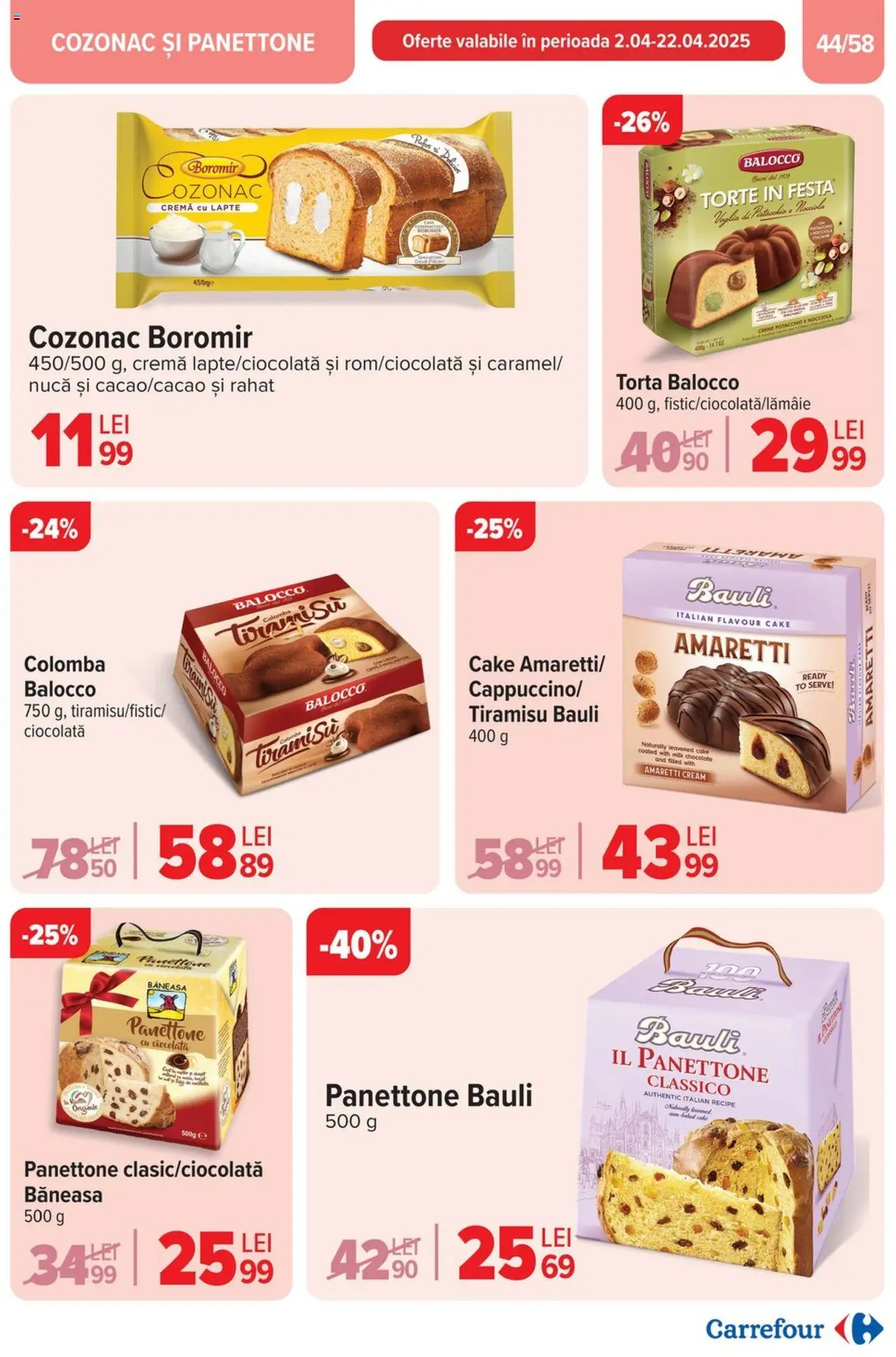 Catalog Carrefour 2 - 13 Aprilie 2025 | Pagina 44 | Produse: Lapte, Cremă, Tiramisu, Ciocolată
