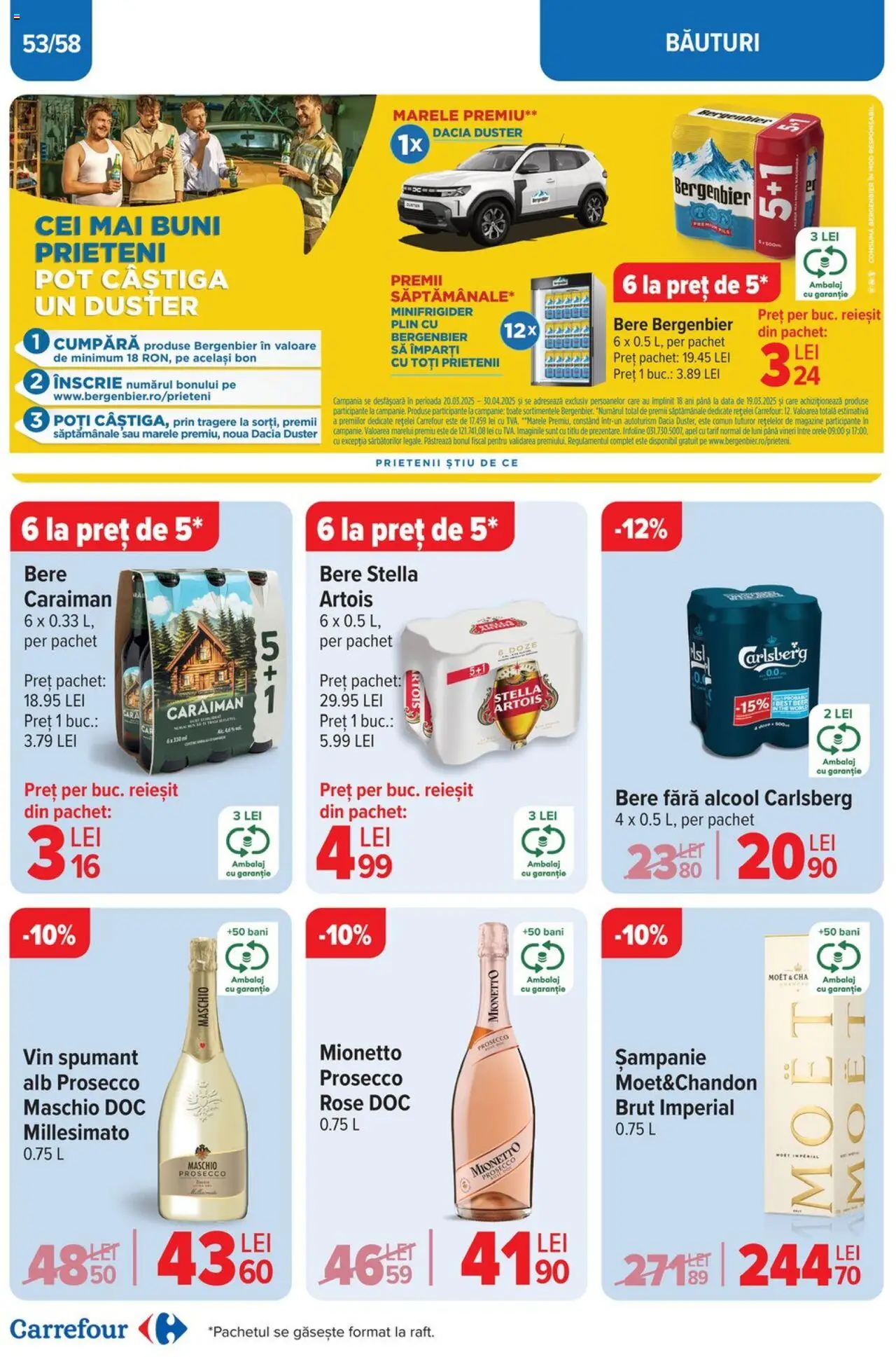 Catalog Carrefour 2 - 13 Aprilie 2025 | Pagina 53 | Produse: Prosecco, Vin, Bere, Plastik Kulübe