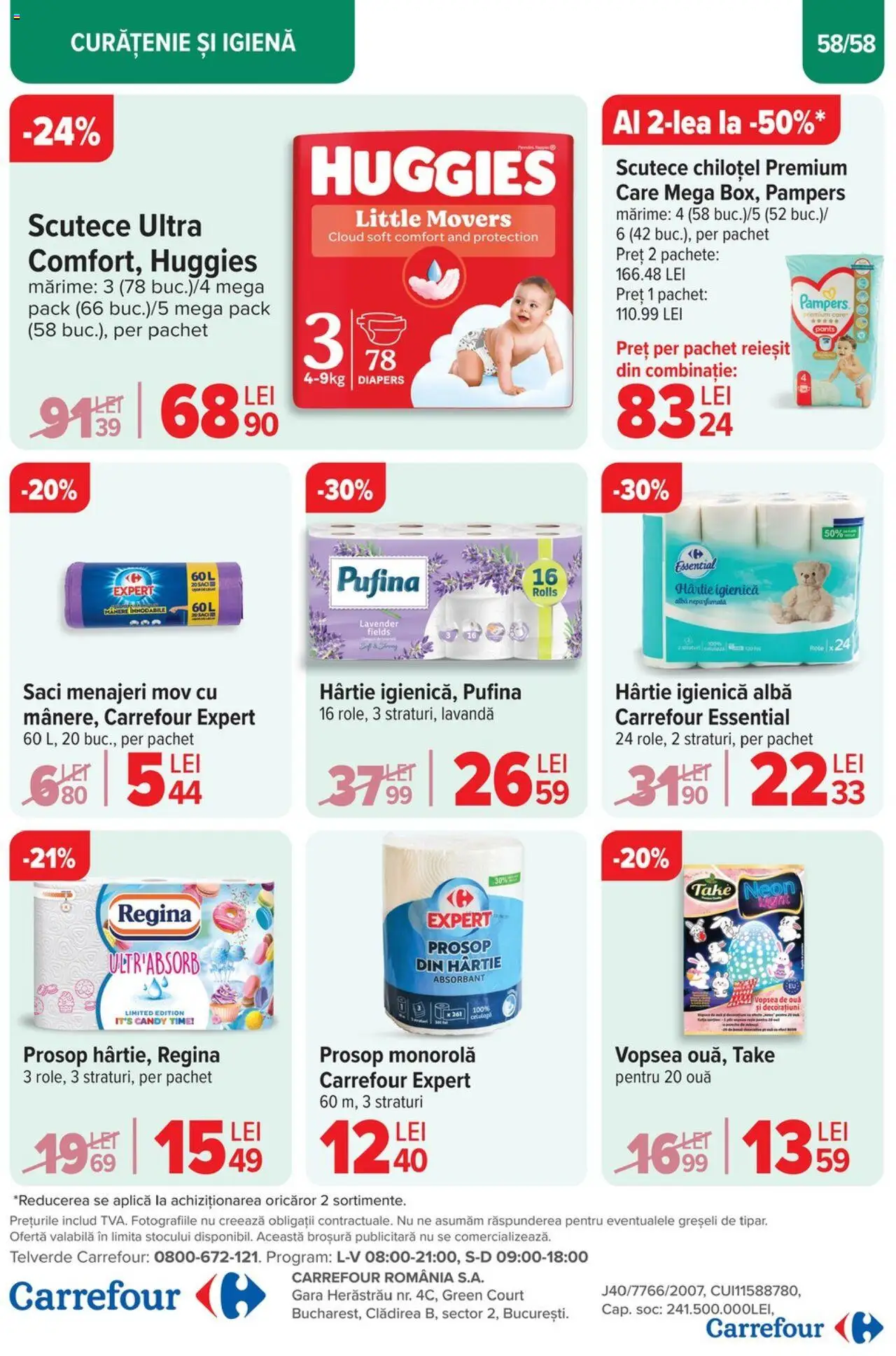 Catalog Carrefour 2 - 13 Aprilie 2025 | Pagina 58 | Produse: Prosop monorolă, Saci menajeri, Role, Ouă