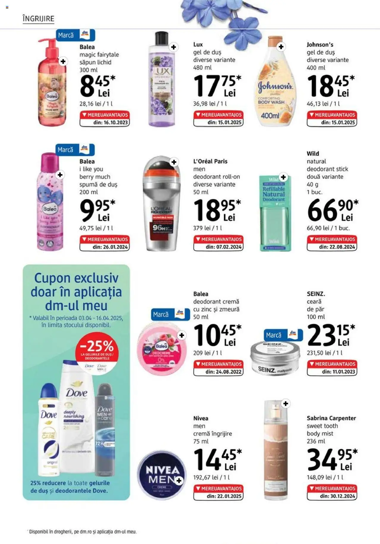 Catalog DM Drogerie Markt 3 - 29 Aprilie 2025 | Pagina 22 | Produse: Body, Duș, Deodorant, Săpun lichid