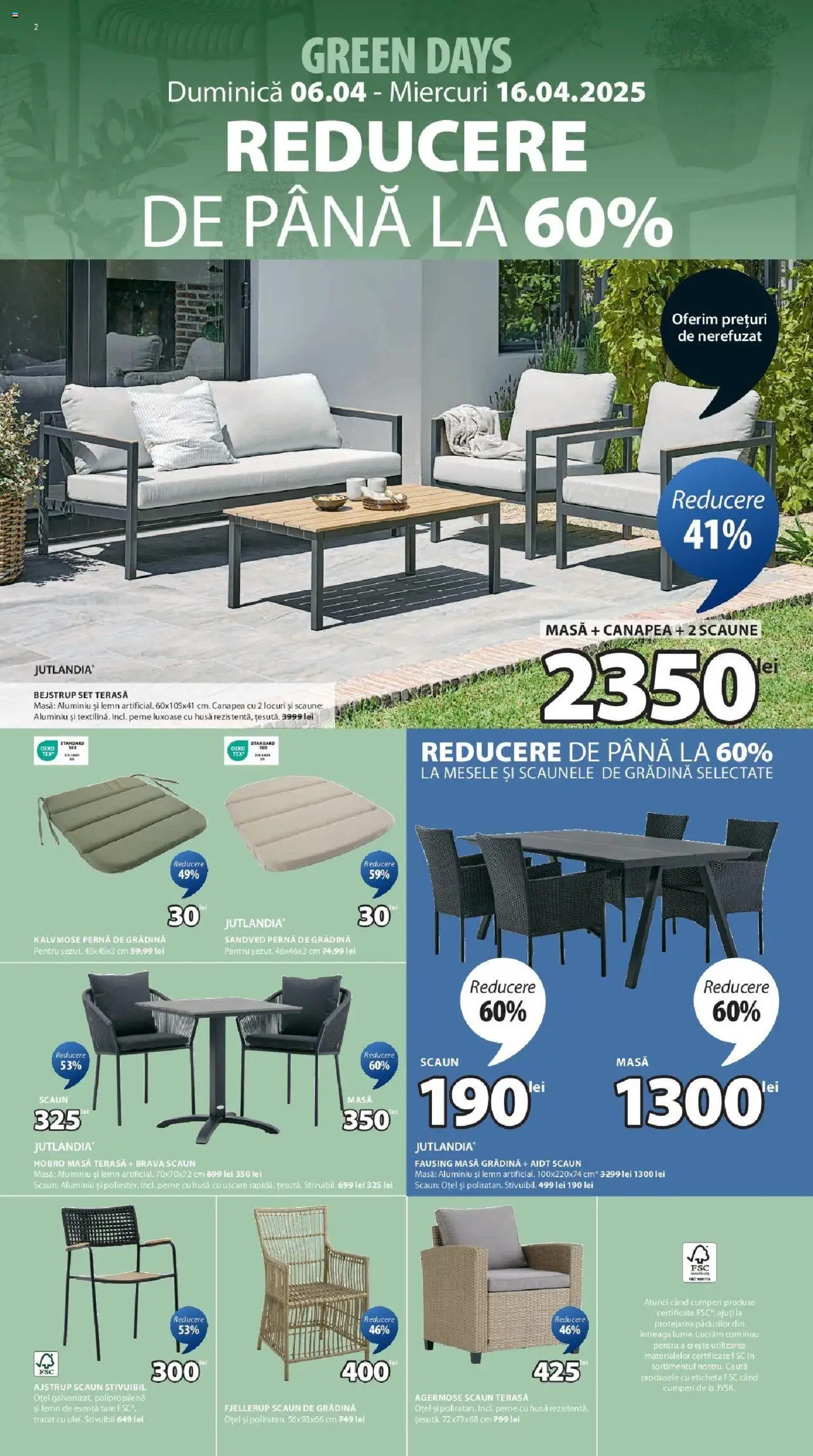 Catalog JYSK 6 - 16 Aprilie 2025 | Pagina 2 | Produse: Pernă, Canapea, Masă, Scaun