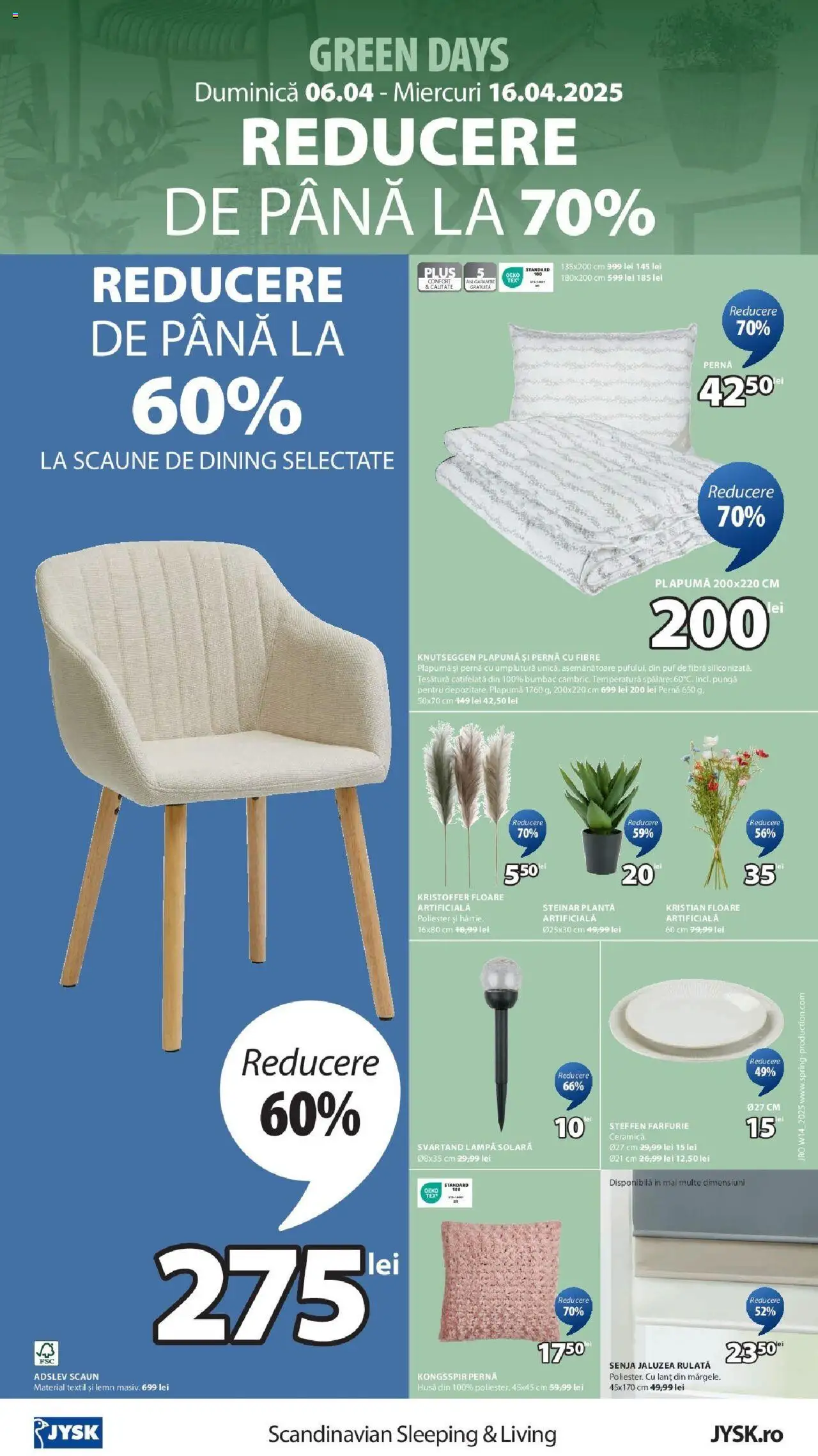 Catalog JYSK 6 - 16 Aprilie 2025 | Pagina 8 | Produse: Pungă, Scaun, Lampă, Floare artificială