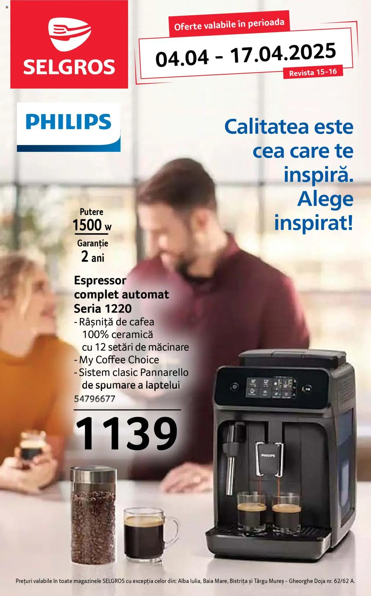 Catalog Selgros 4 - 17 Aprilie 2025 | Pagina 1 | Produse: Espressor, Enginar, Cafea