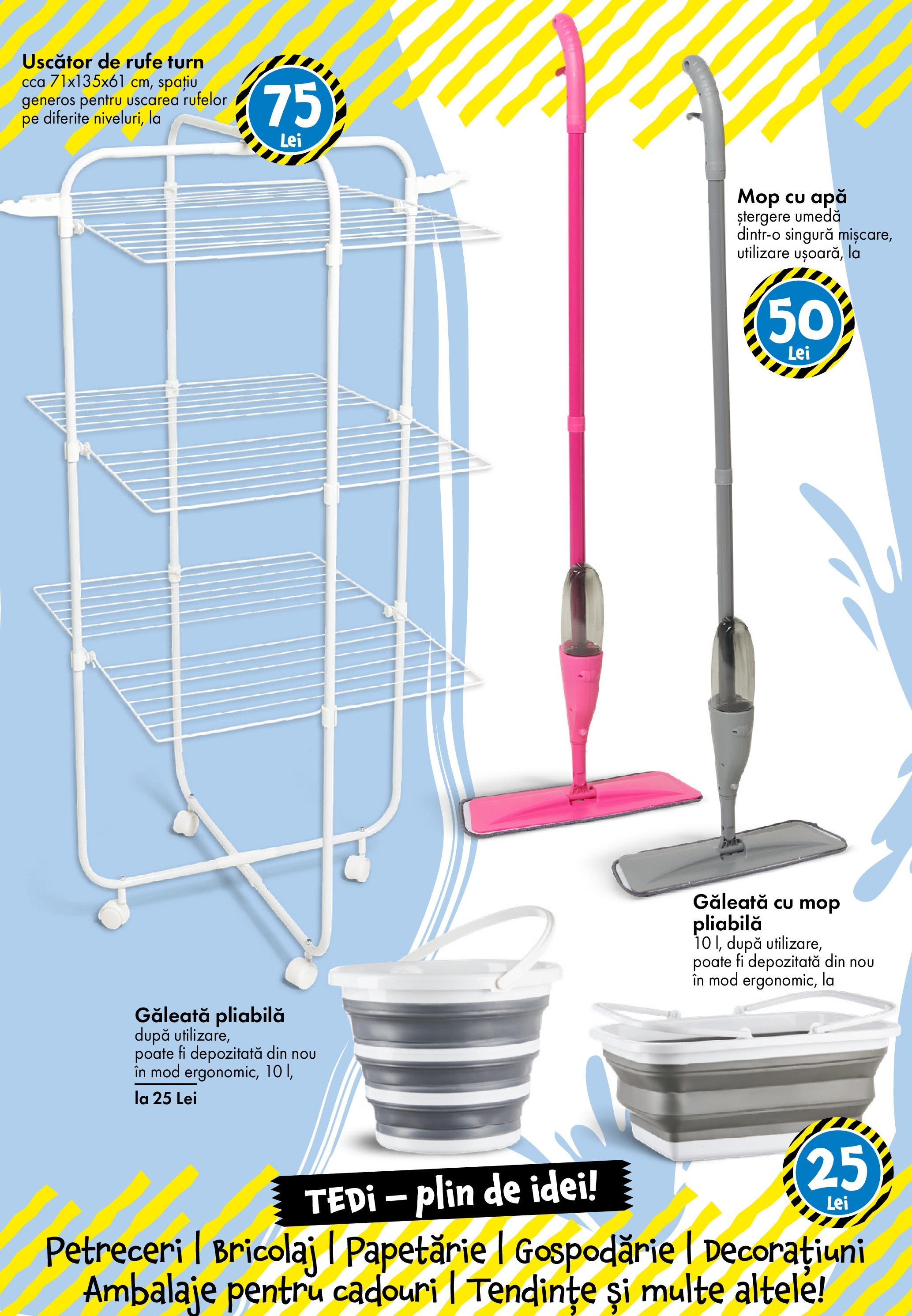 Catalog TEDi 4 - 12 Aprilie 2025 | Pagina 24 | Produse: Uscător, Mop, Apă