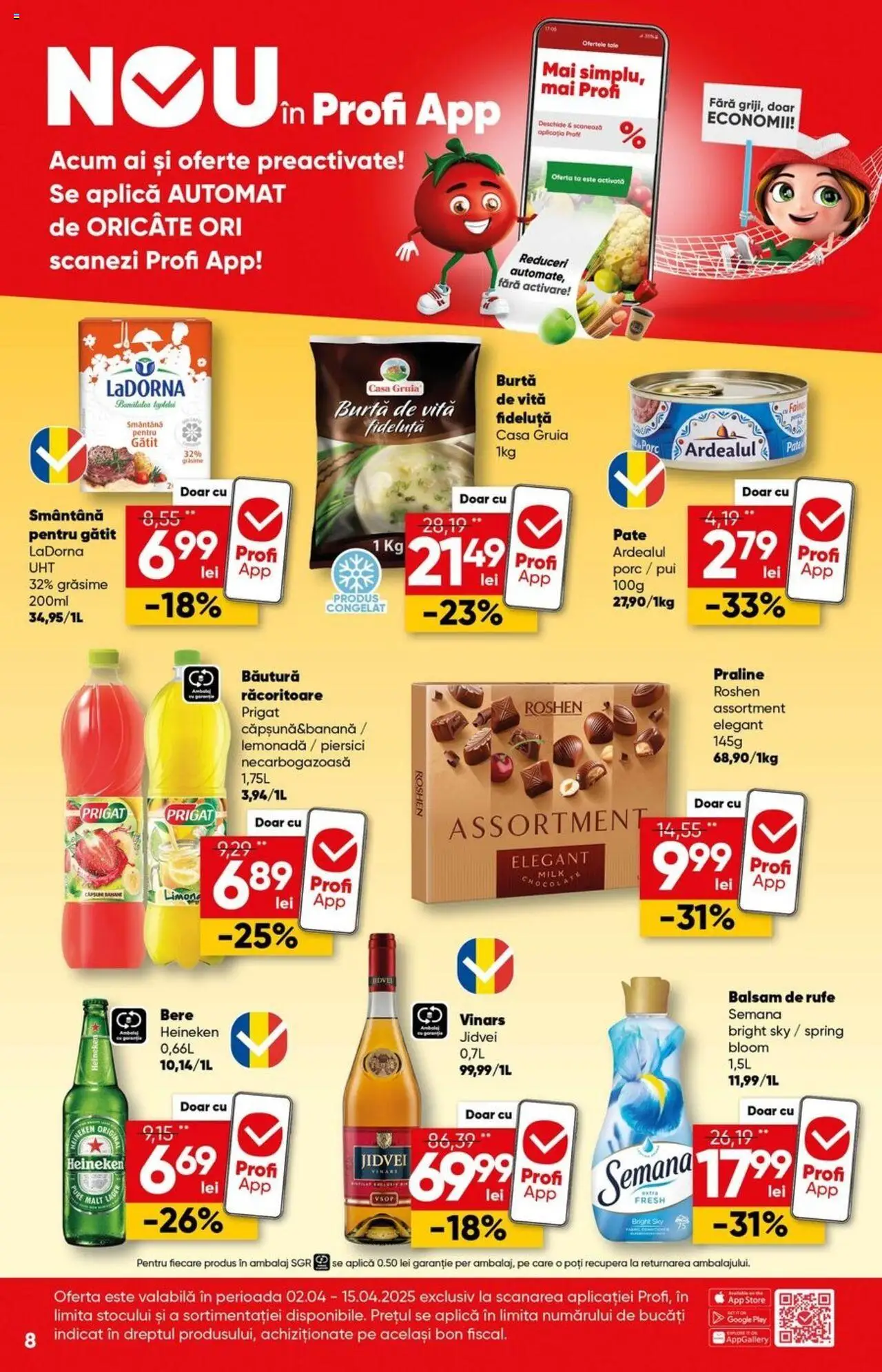 Catalog Profi 2 - 15 Aprilie 2025 | Pagina 8 | Produse: Praline, Balsam, Bere, Smântână