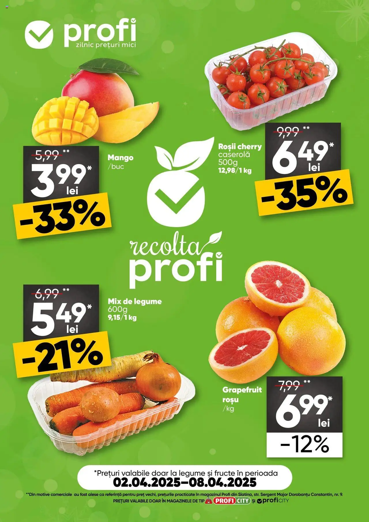 Catalog Profi 2 - 8 Aprilie 2025 | Pagina 1 | Produse: Mici, Roșii, Fructe, Mango