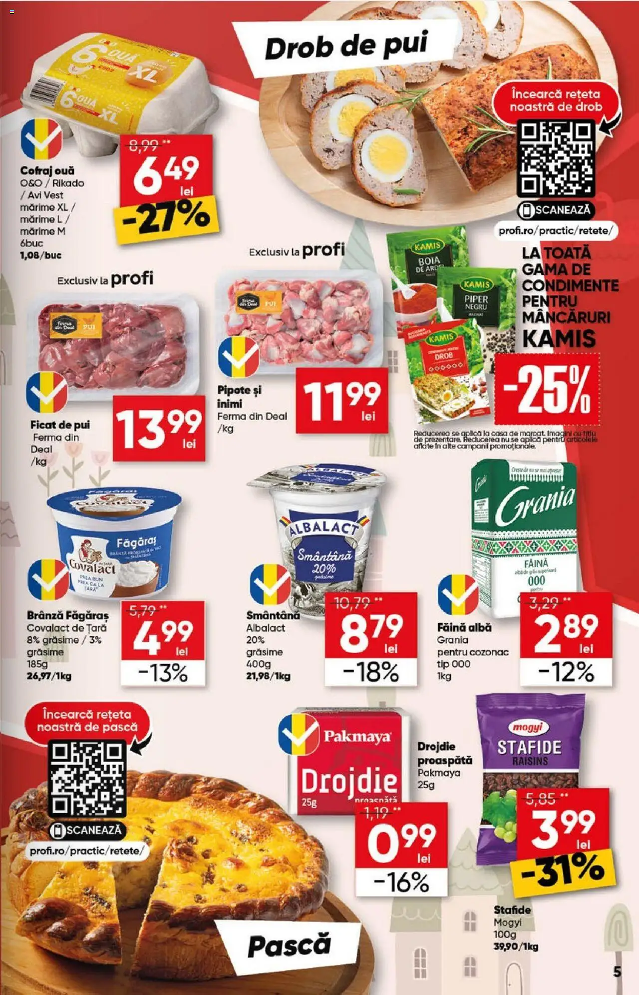 Catalog Profi 2 - 15 Aprilie 2025 | Pagina 5 | Produse: Făină, Smântână, Stafide, Condimente