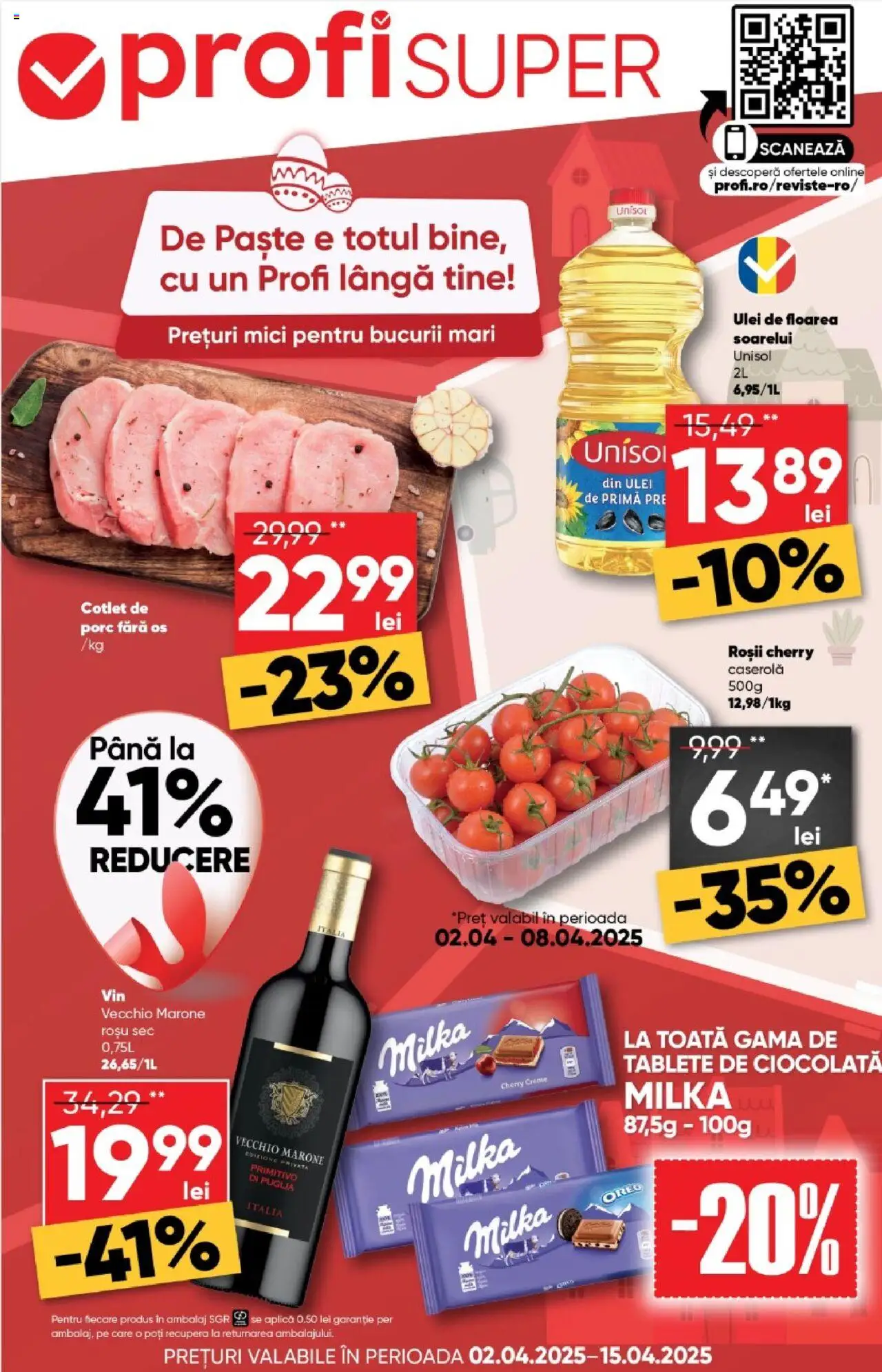 Catalog Profi 2 - 15 Aprilie 2025 | Pagina 1 | Produse: Mici, Ciocolată, Roșii, Bant