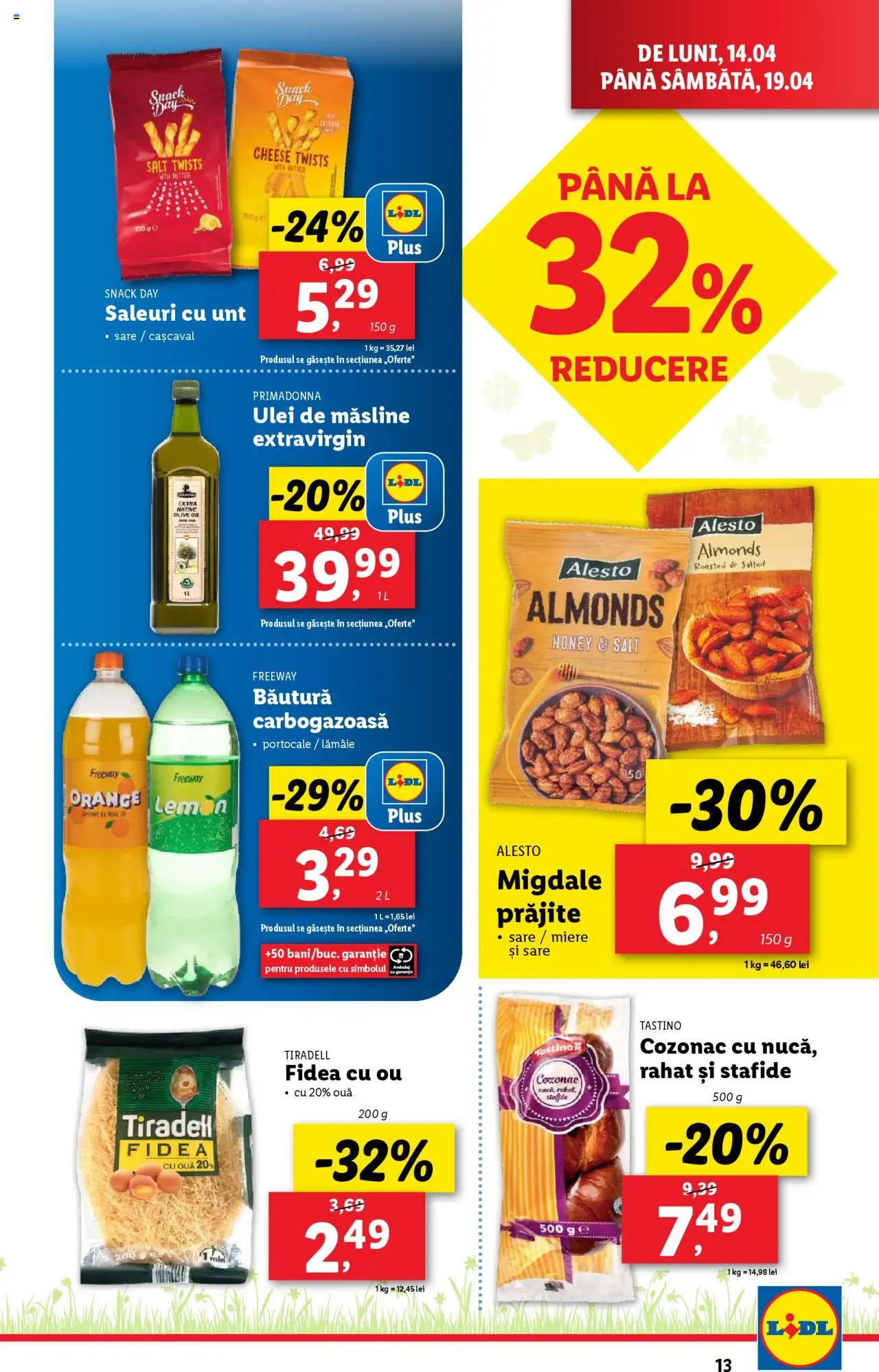 Catalog LIDL 14 - 19 Aprilie 2025 | Pagina 13 | Produse: Migdale, Ulei, Portocale, Stafide