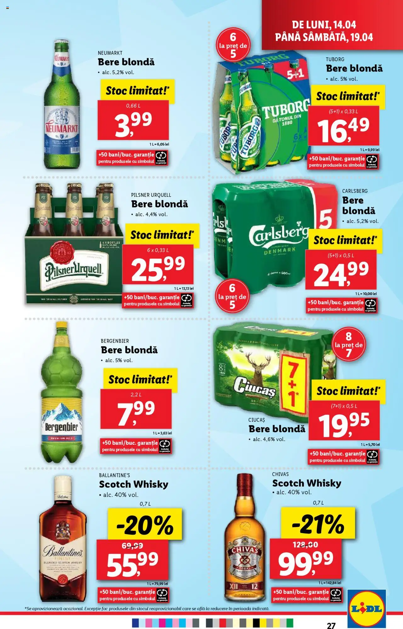 Catalog LIDL 14 - 19 Aprilie 2025 | Pagina 27 | Produse: Bere, Plastik Kulübe