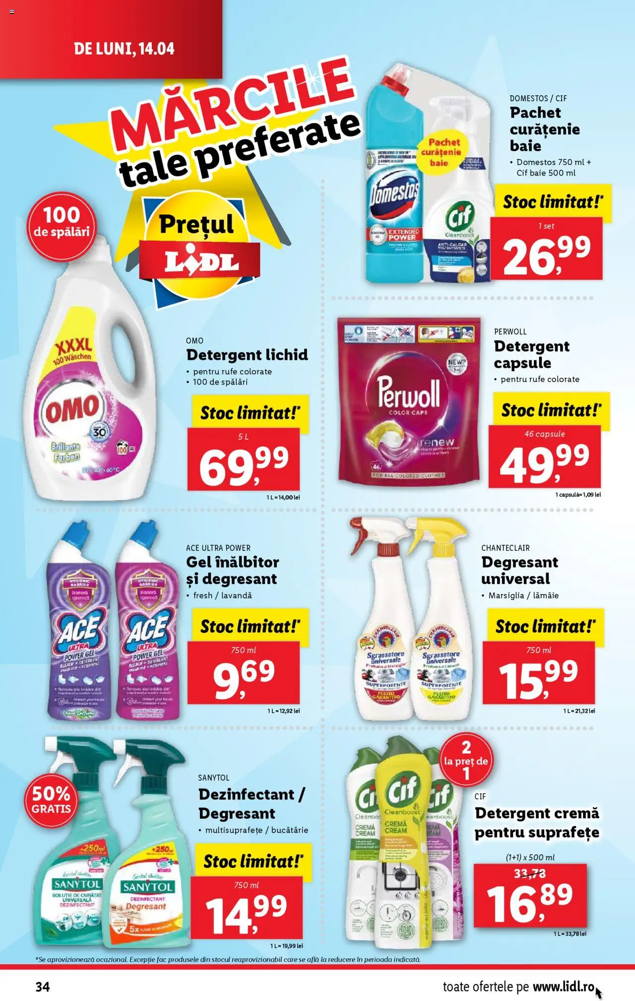 Catalog LIDL 14 - 19 Aprilie 2025 | Pagina 34 | Produse: Bucătărie, Cremă, Detergent, Lămâie