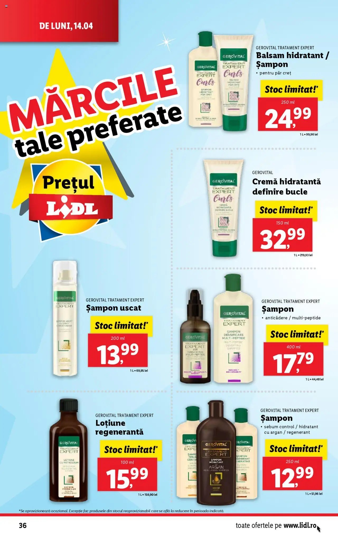 Catalog LIDL 14 - 19 Aprilie 2025 | Pagina 36 | Produse: Arapsaçı, Șampon, Balsam, Cremă