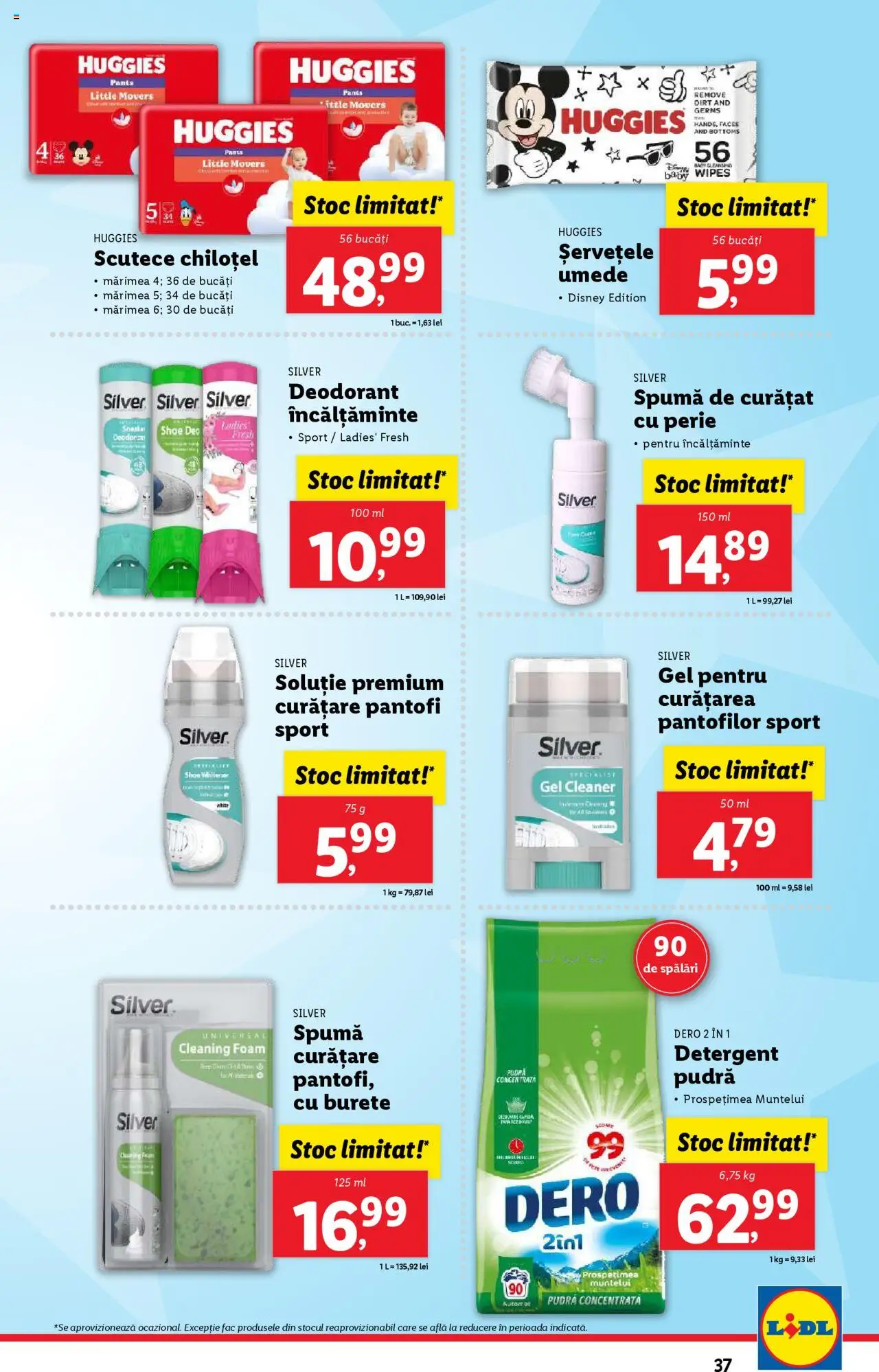 Catalog LIDL 14 - 19 Aprilie 2025 | Pagina 37 | Produse: Pudră, Burete, Deodorant, Scutece