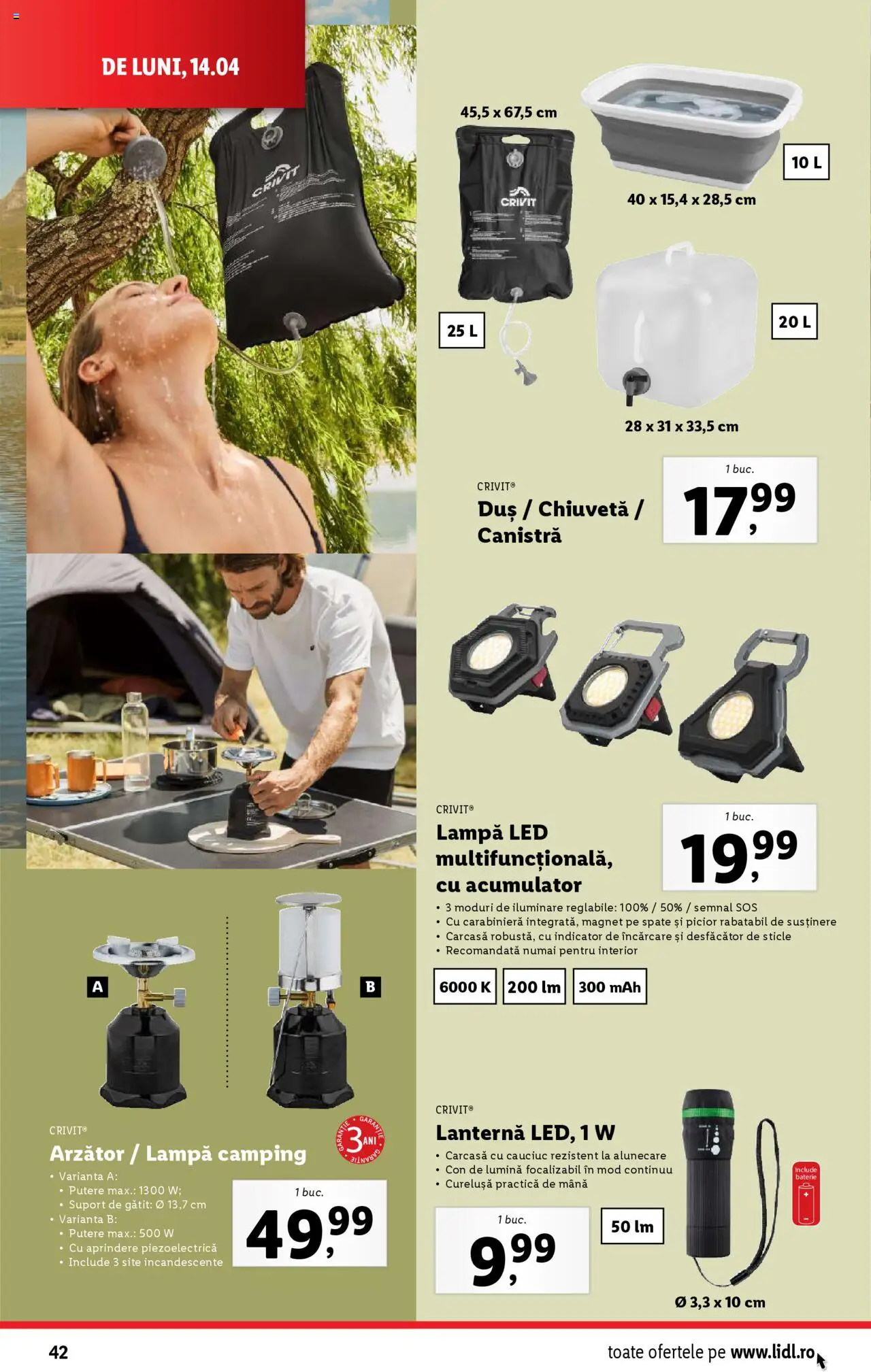 Catalog LIDL 14 - 19 Aprilie 2025 | Pagina 42 | Produse: Tavuk suyu, Carcasă, Baterie, Lampă
