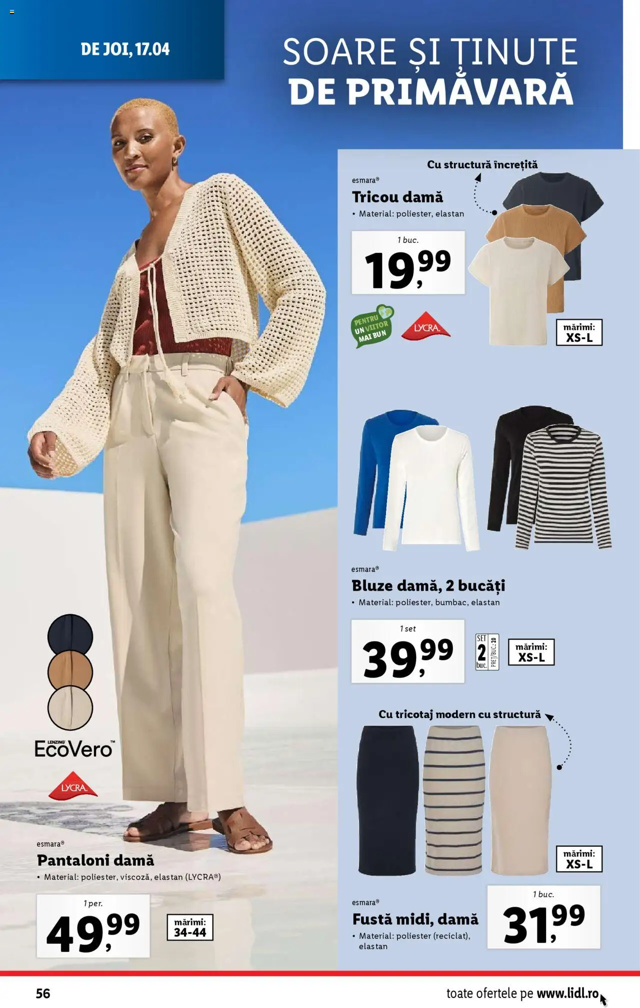 Catalog LIDL 14 - 19 Aprilie 2025 | Pagina 56 | Produse: Tricou, Pantaloni