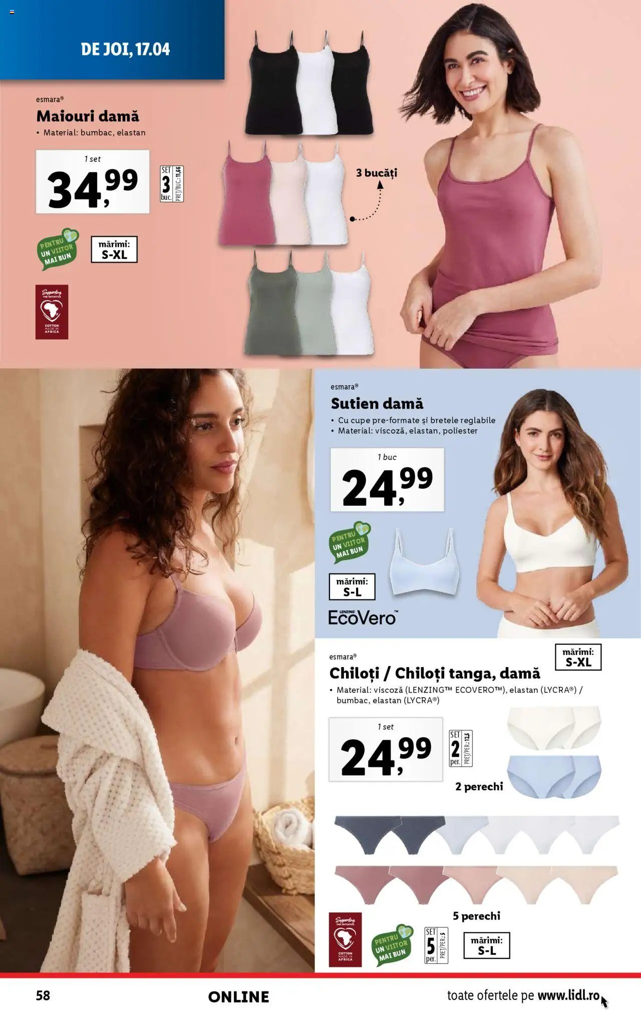 Catalog LIDL 14 - 19 Aprilie 2025 | Pagina 58 | Produse: Chiloți, Sutien