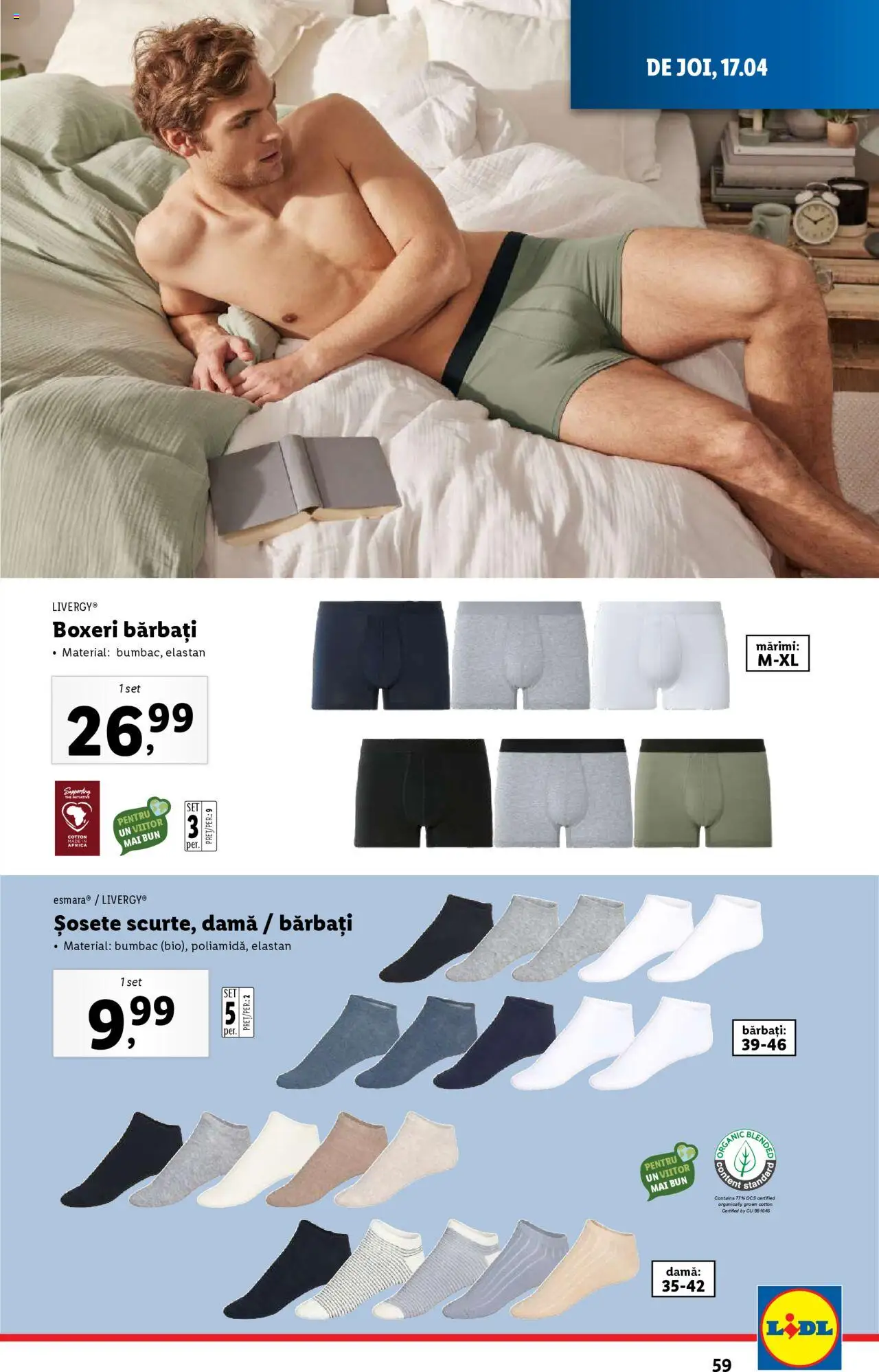 Catalog LIDL 14 - 19 Aprilie 2025 | Pagina 59 | Produse: Șosete, Boxeri