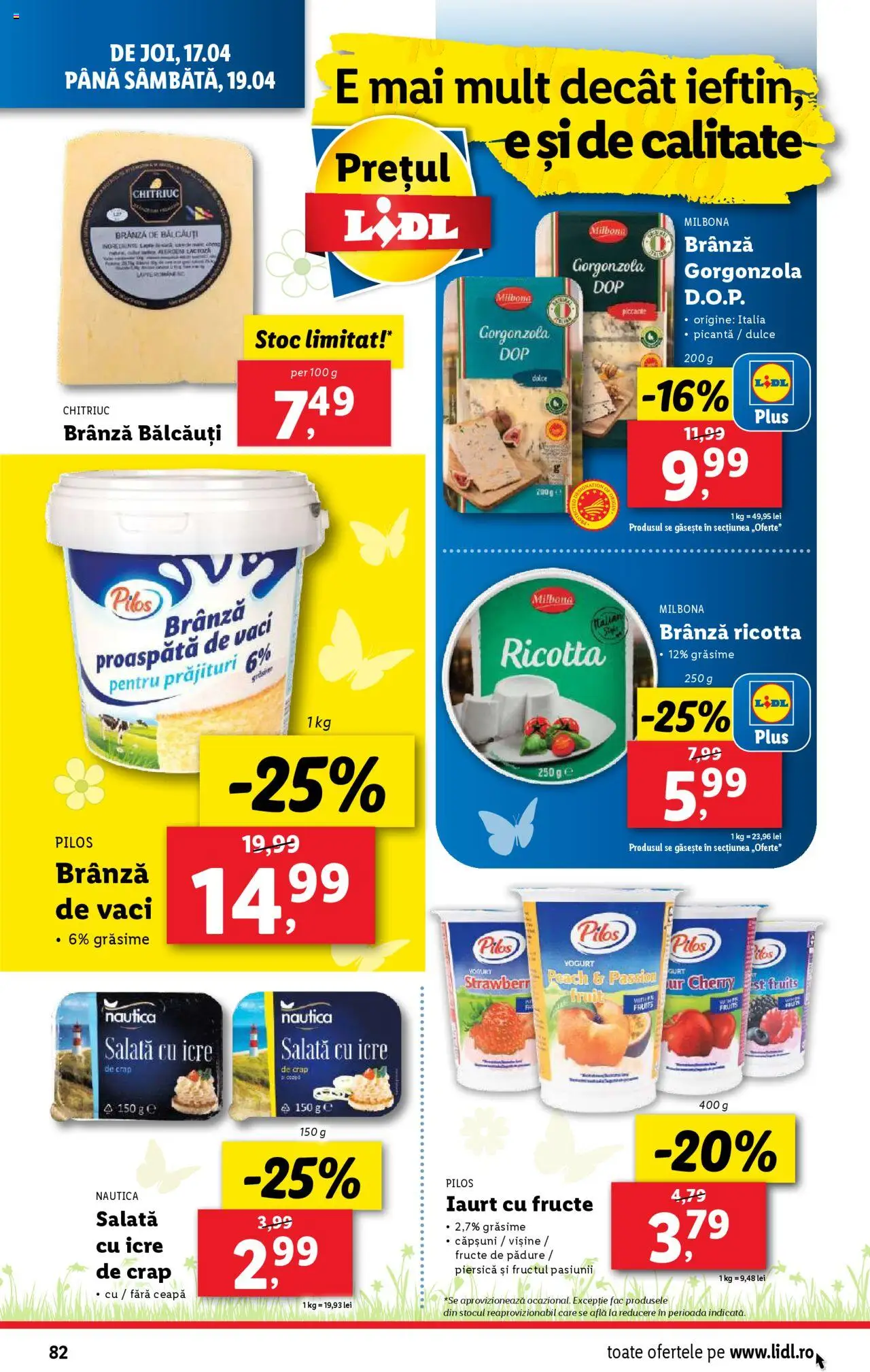 Catalog LIDL 14 - 19 Aprilie 2025 | Pagina 82 | Produse: Lapte, Iaurt, Gorgonzola, Salată cu icre