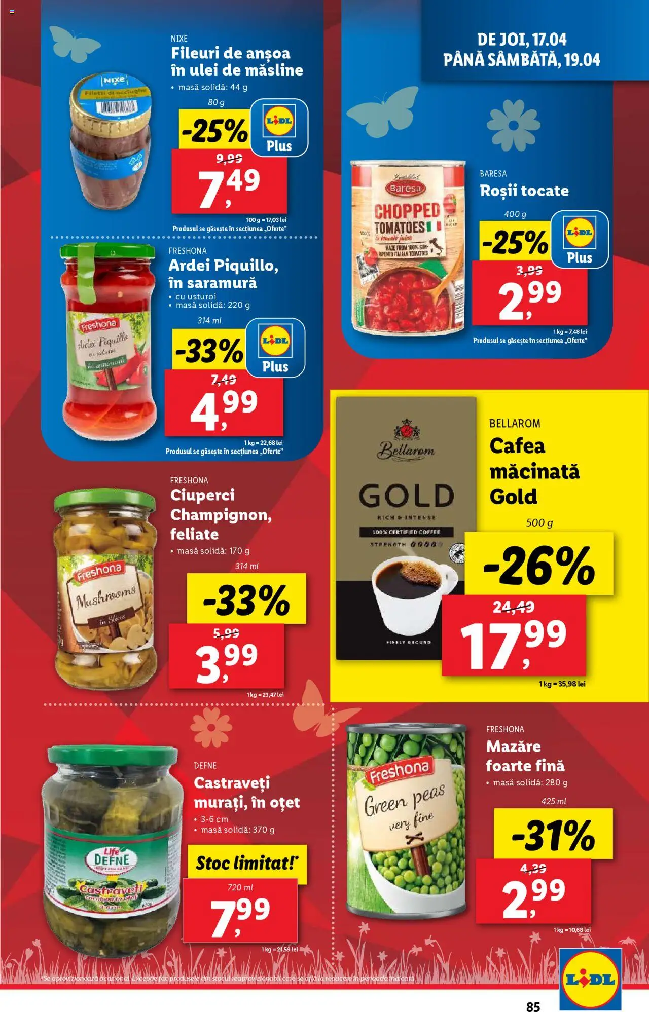 Catalog LIDL 14 - 19 Aprilie 2025 | Pagina 85 | Produse: Mazăre, Masă, Castraveți, Usturoi