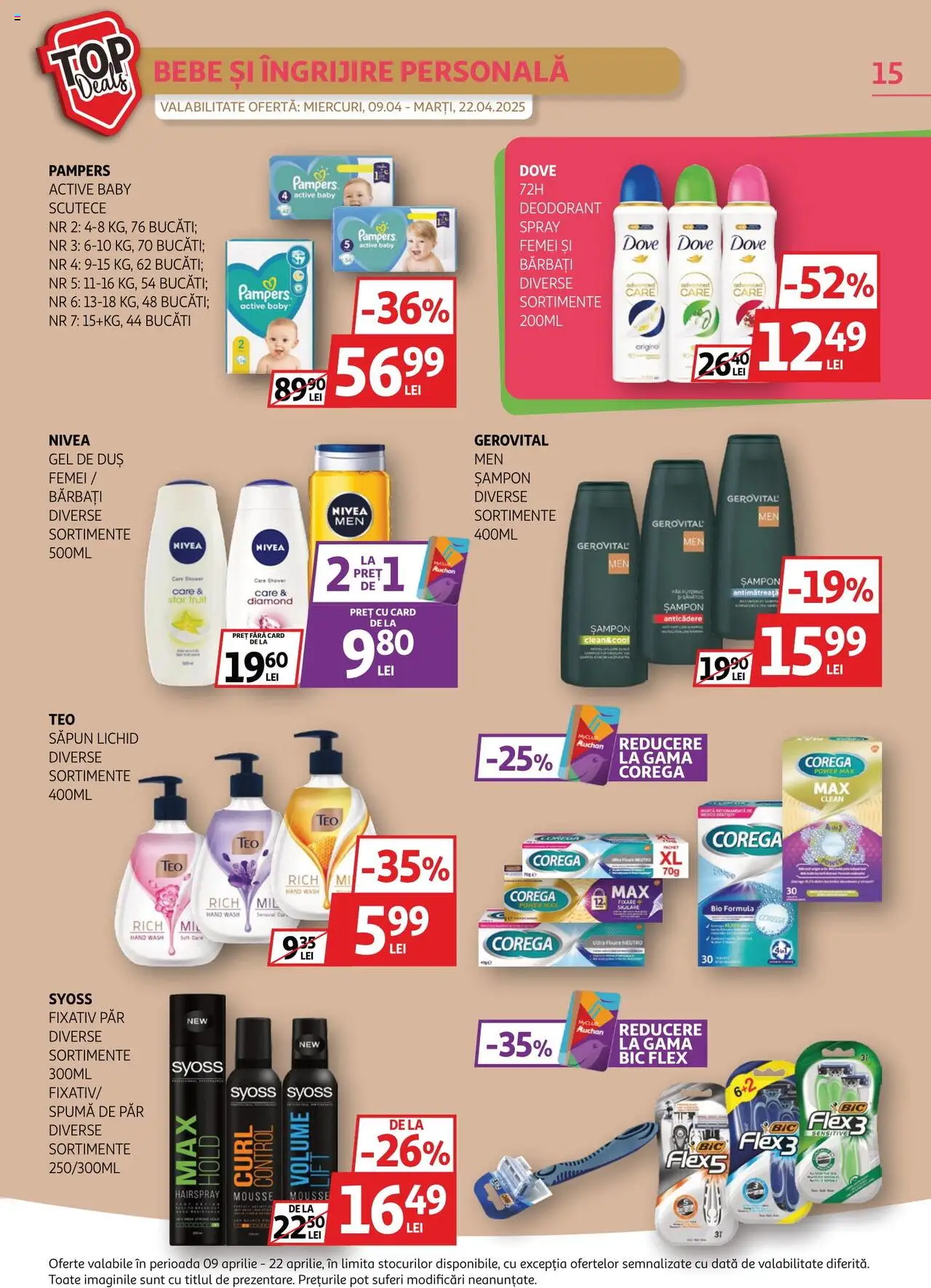 Catalog Auchan 9 - 22 Aprilie 2025 | Pagina 15 | Produse: Şerit ödül, Pomelo, Șampon, Deodorant