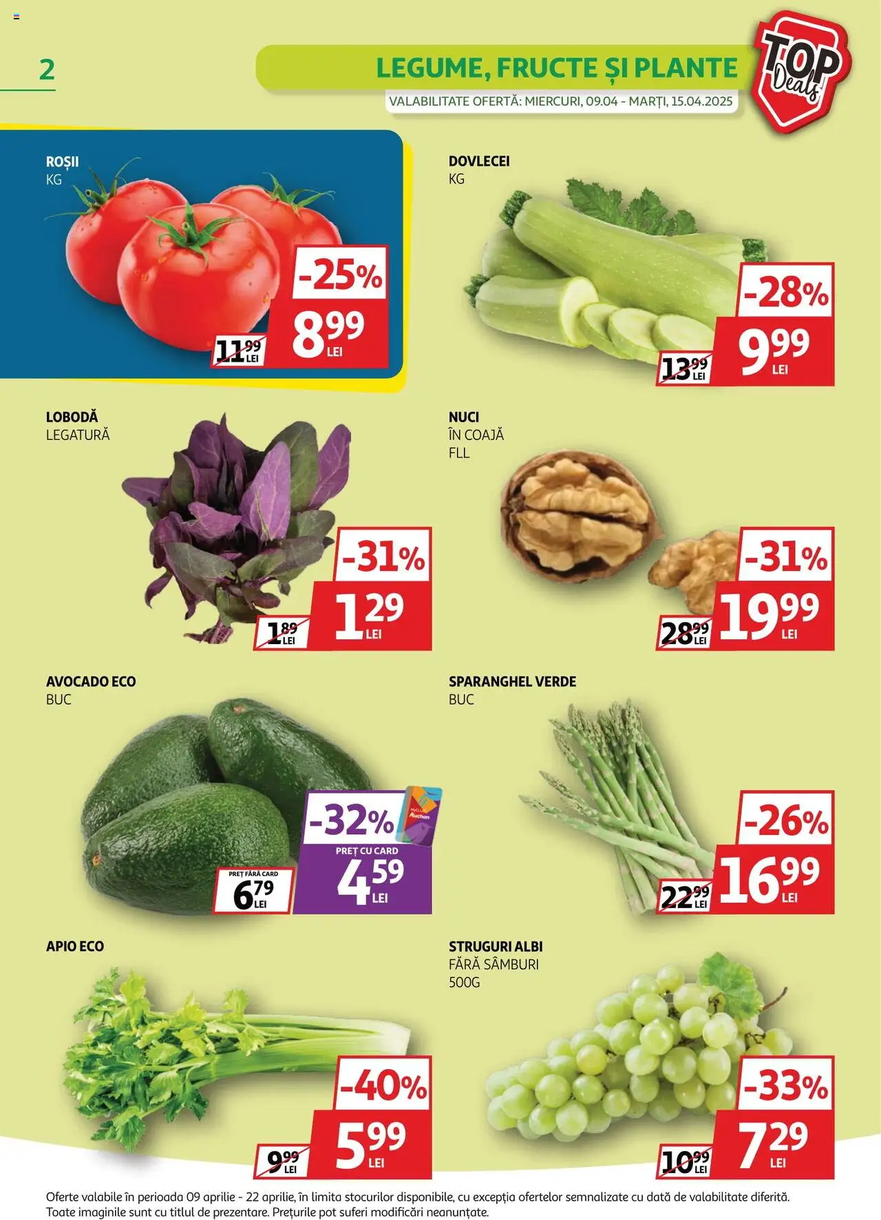 Catalog Auchan 9 - 22 Aprilie 2025 | Pagina 2 | Produse: Roșii, Nuci, Avocado, Fructe