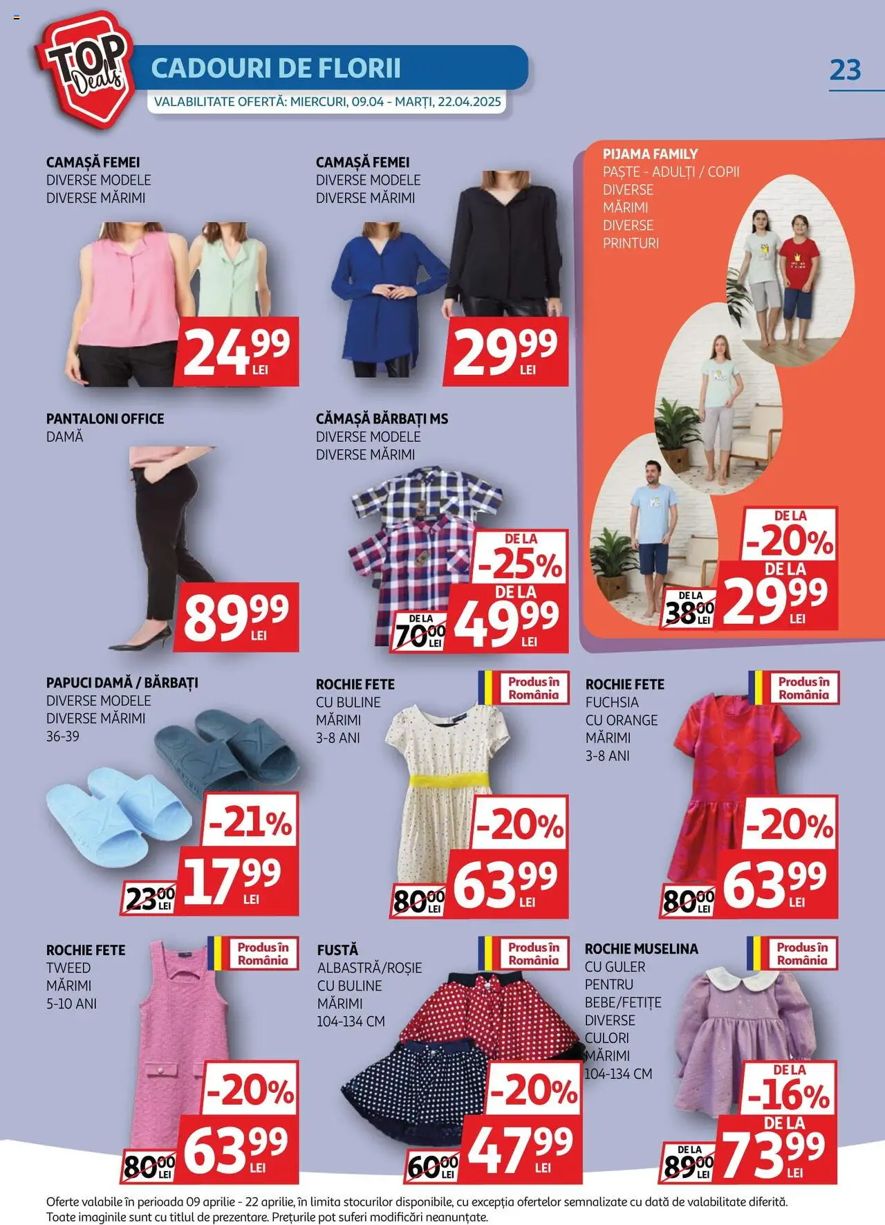 Catalog Auchan 9 - 22 Aprilie 2025 | Pagina 23 | Produse: Rochie, Paste, Pantaloni, Papuci