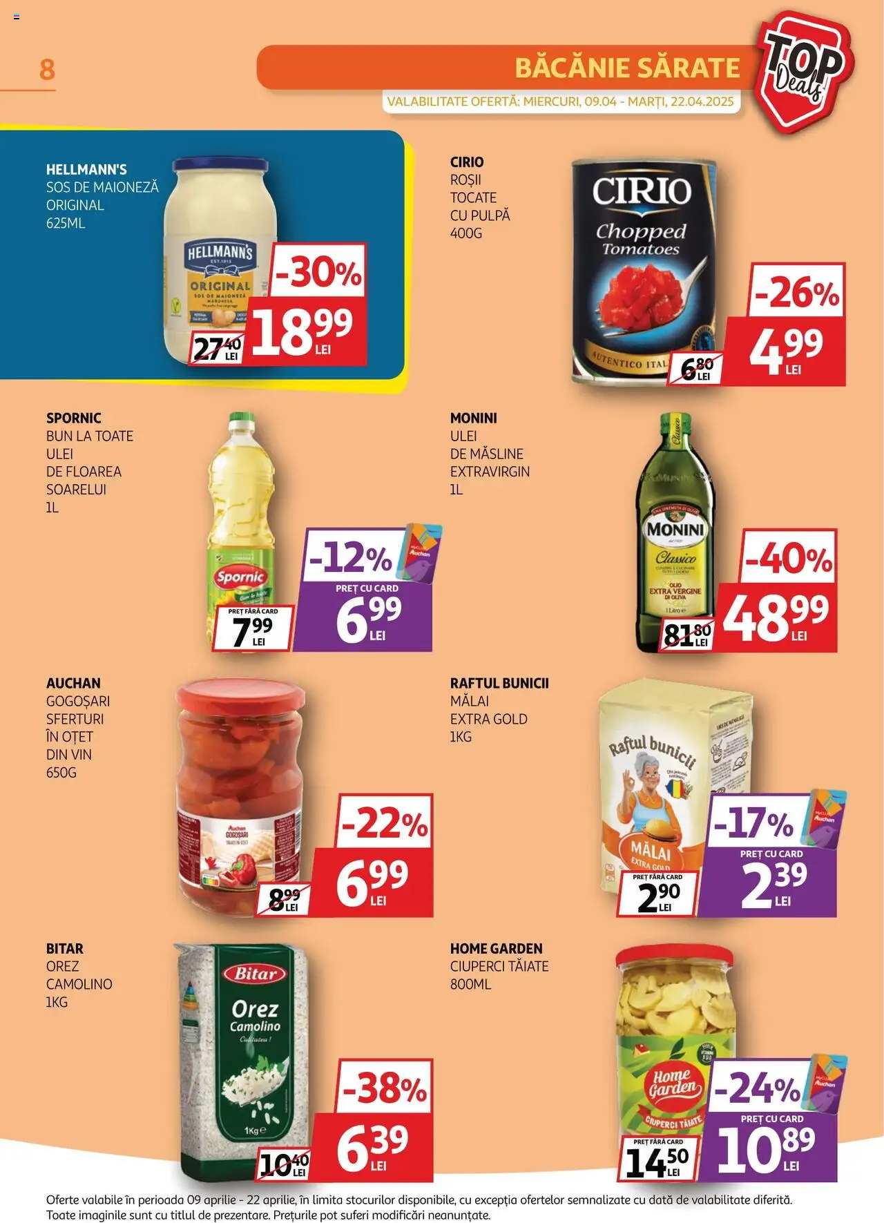 Catalog Auchan 9 - 22 Aprilie 2025 | Pagina 8 | Produse: Feijoa Meyvesi, Ciuperci, Ulei, Orez