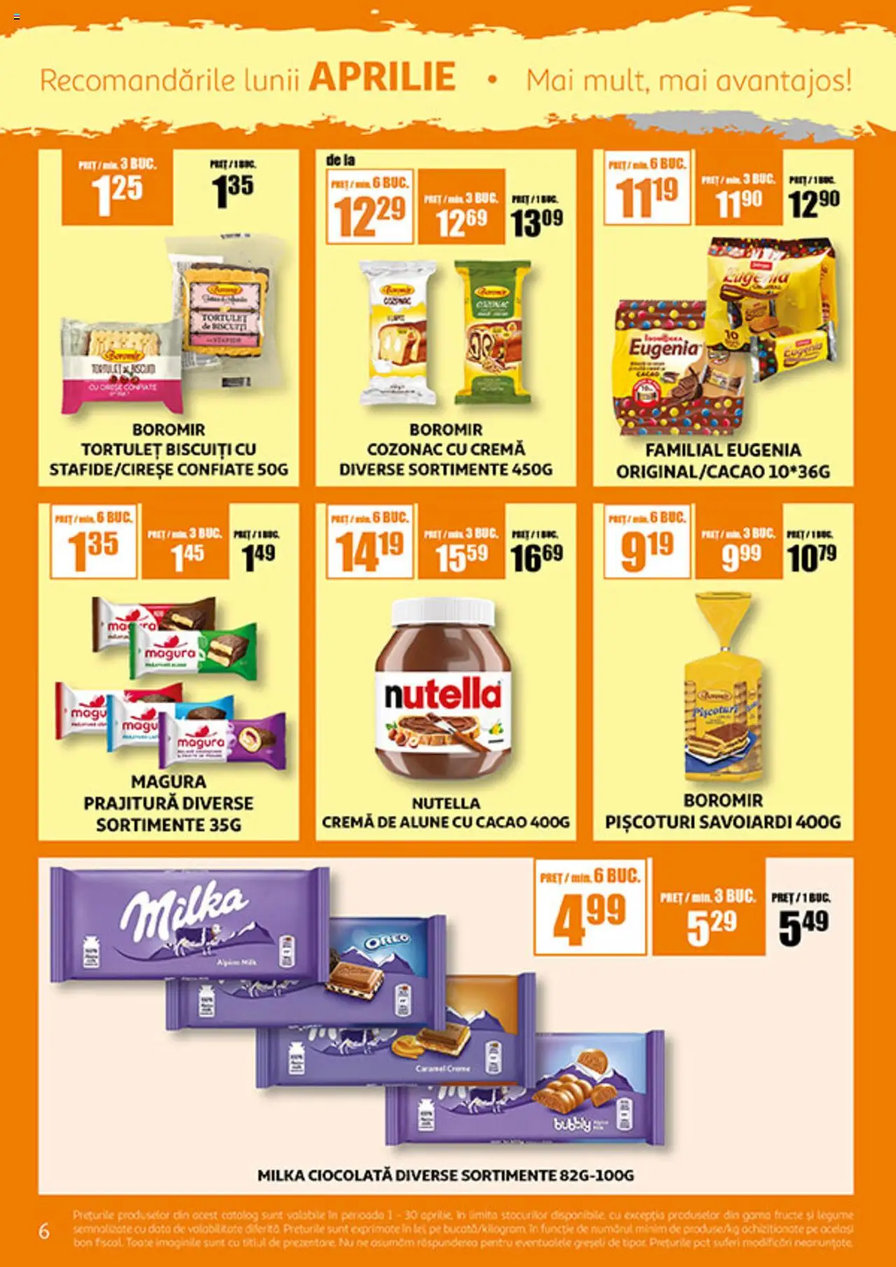 Catalog Auchan 1 - 30 Aprilie 2025 | Pagina 6 | Produse: Prăjitură, Alune, Cremă, Biscuiți