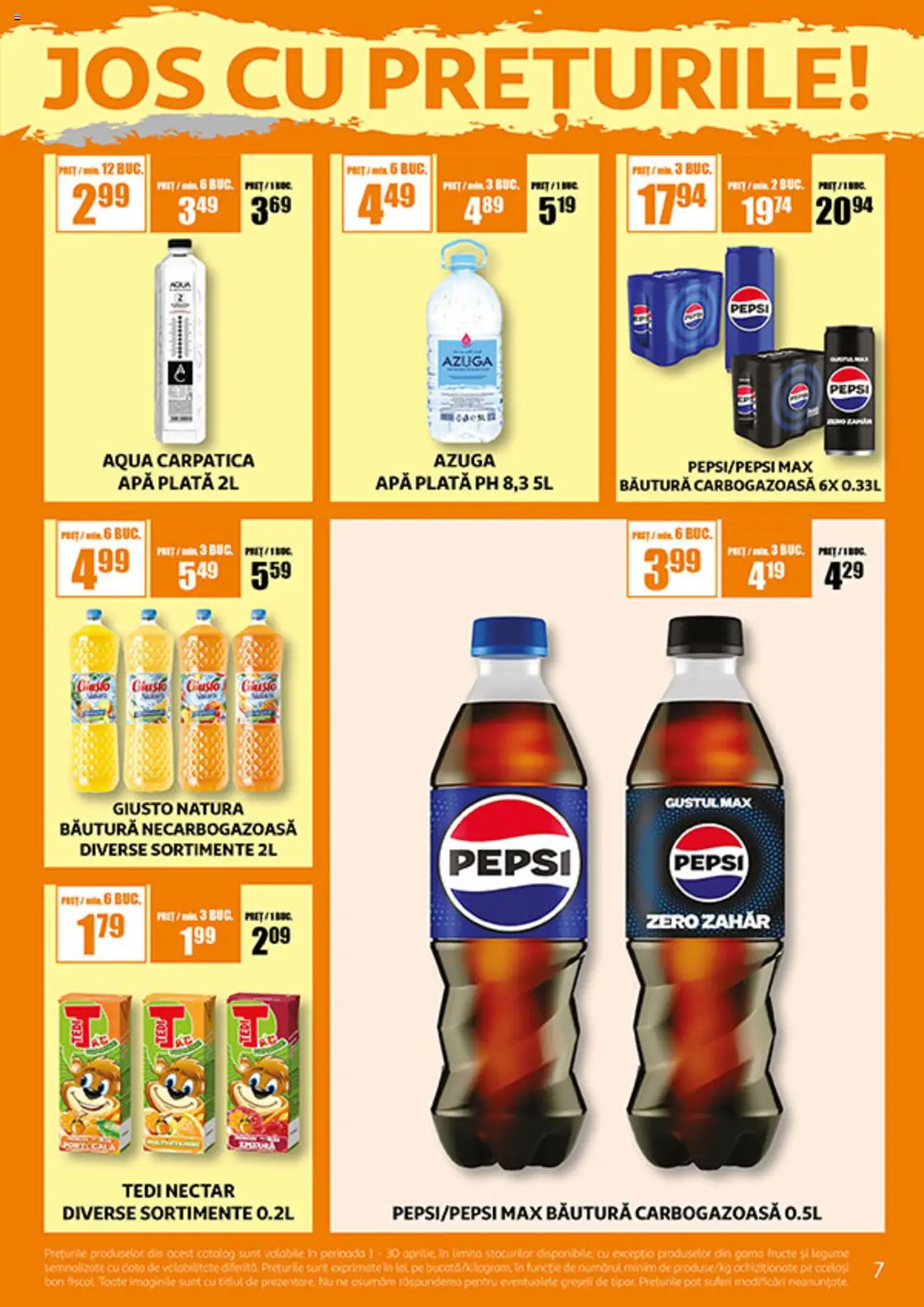 Catalog Auchan 1 - 30 Aprilie 2025 | Pagina 7 | Produse: Apă, Legume, Fructe, Zahăr